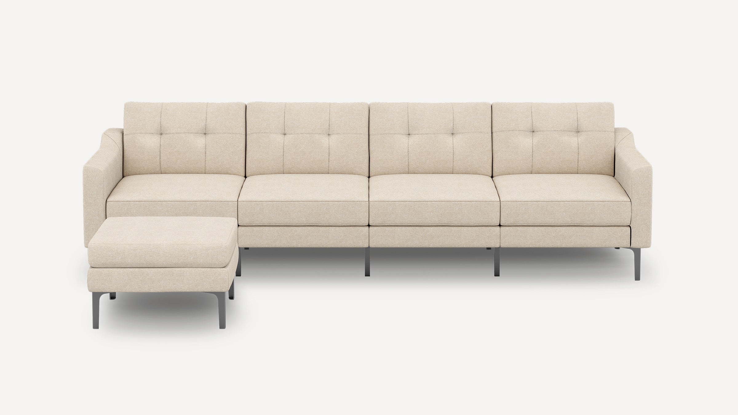 Nomad Plus King Sofa with Ottoman - Georgia Clay - Performance Chenille / Black - Metal / Slope Arm