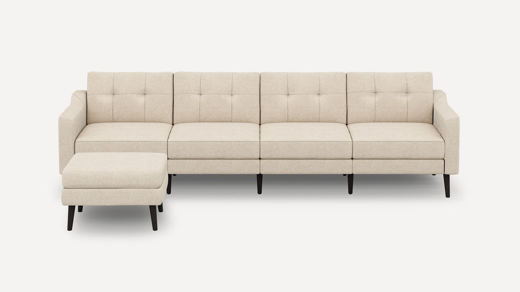 Nomad Plus King Sofa with Ottoman - Georgia Clay - Performance Chenille / Ebony - Wood / Slope Arm