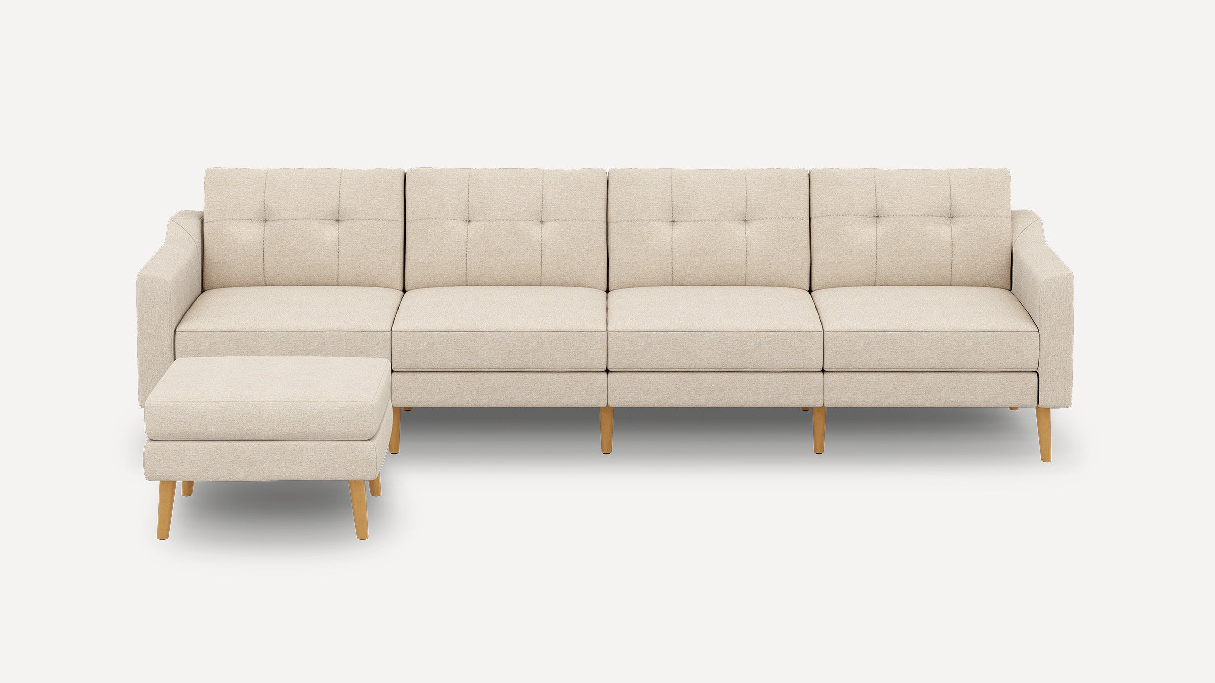 Nomad Plus King Sofa with Ottoman - Georgia Clay - Performance Chenille / Oak - Wood / Slope Arm