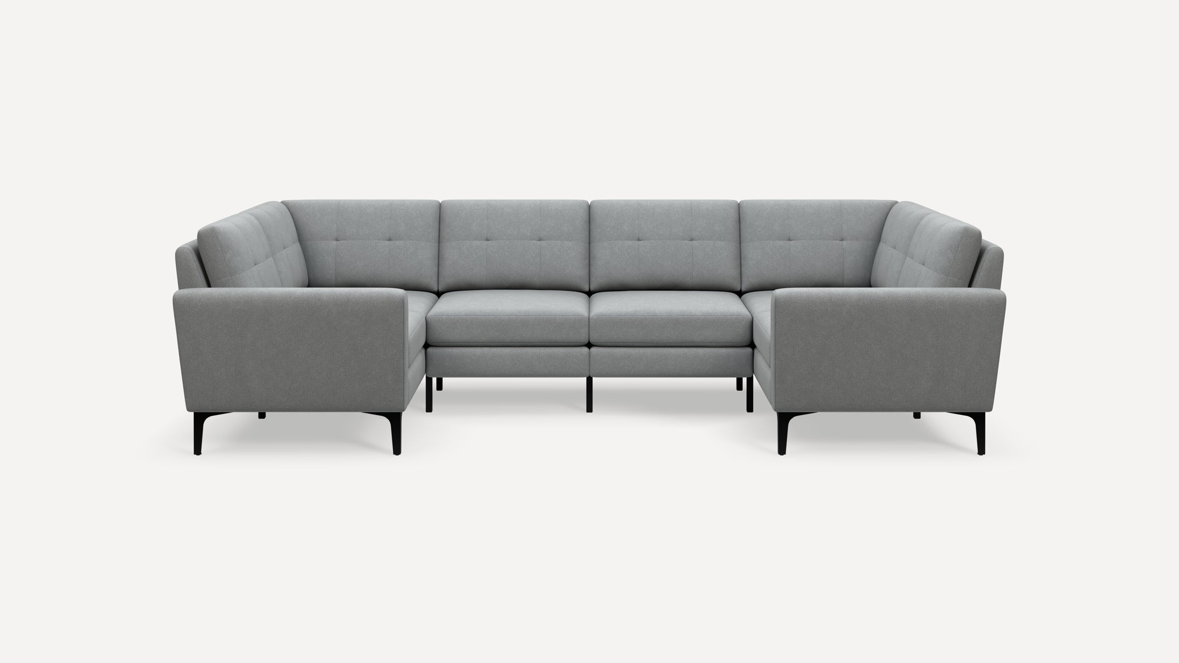 Nomad Plus 6-Seat U Sectional - Crushed Gravel - Performance Chenille / Black - Metal / Block Arm
