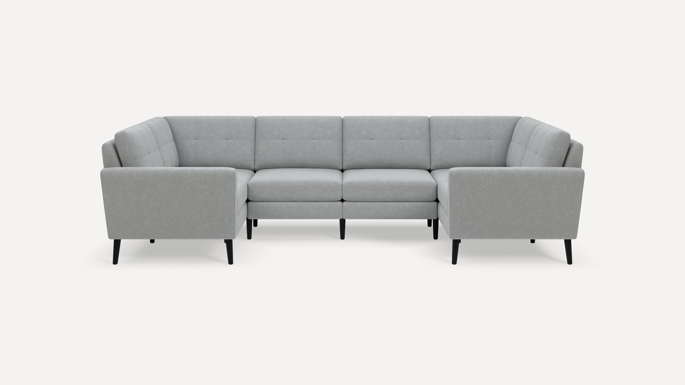 Nomad Plus 6-Seat U Sectional - Crushed Gravel - Performance Chenille / Ebony - Wood / Block Arm