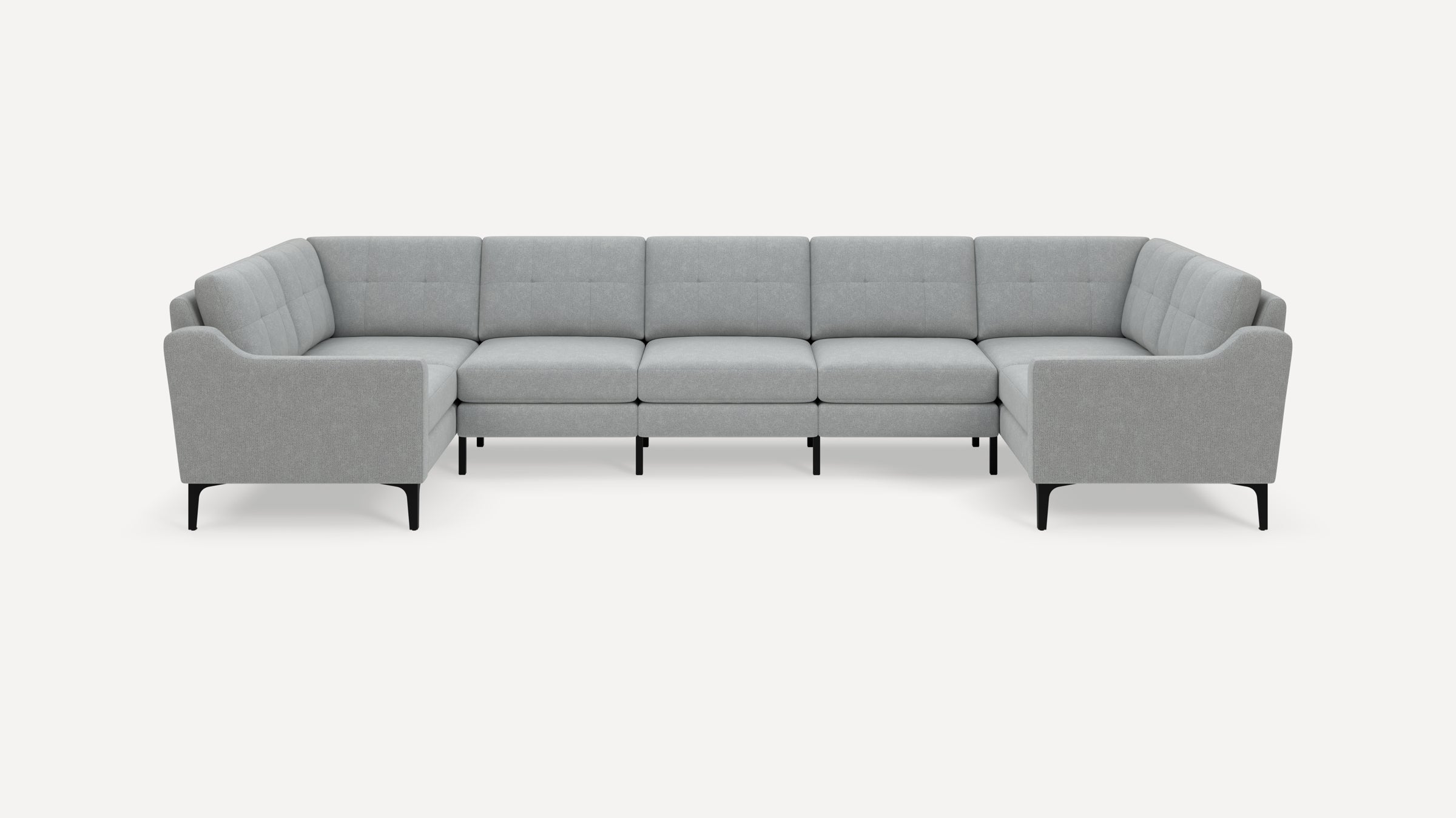 Nomad Plus 7-Seat U Sectional - Crushed Gravel - Performance Chenille / Black - Metal / Slope Arm