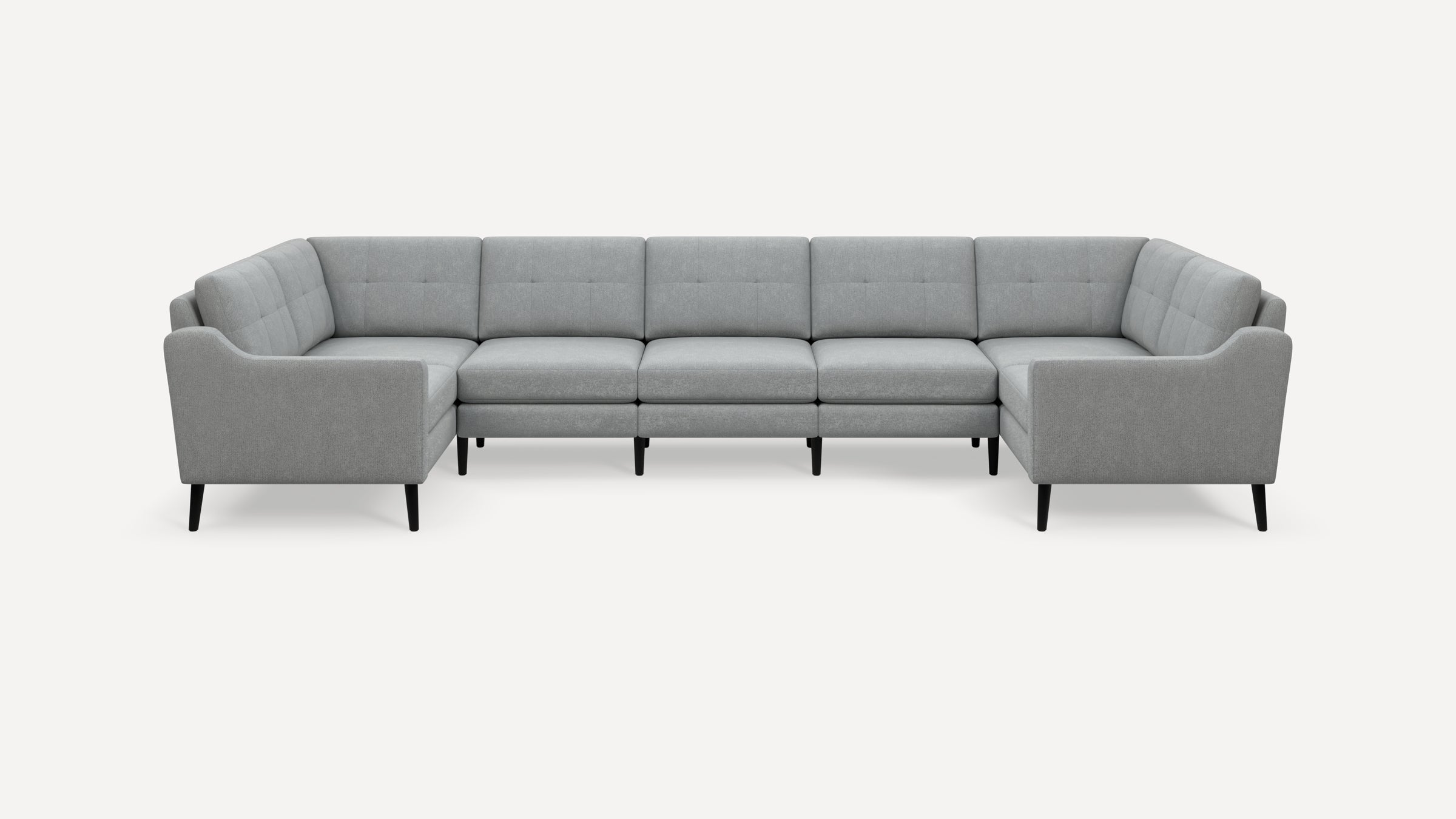 Nomad Plus 7-Seat U Sectional - Crushed Gravel - Performance Chenille / Ebony - Wood / Slope Arm