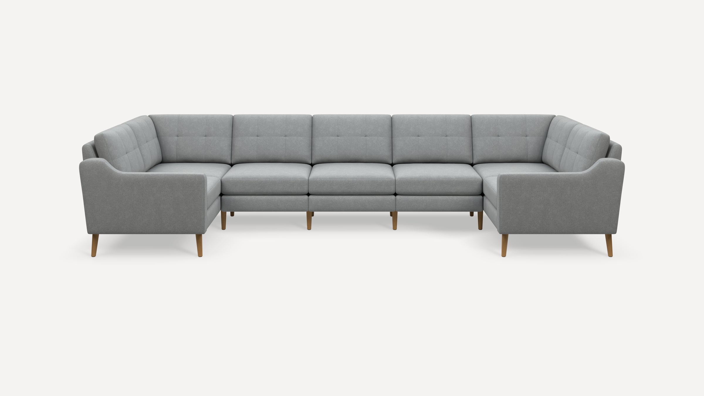Nomad Plus 7-Seat U Sectional - Crushed Gravel - Performance Chenille / Oak - Wood / Slope Arm