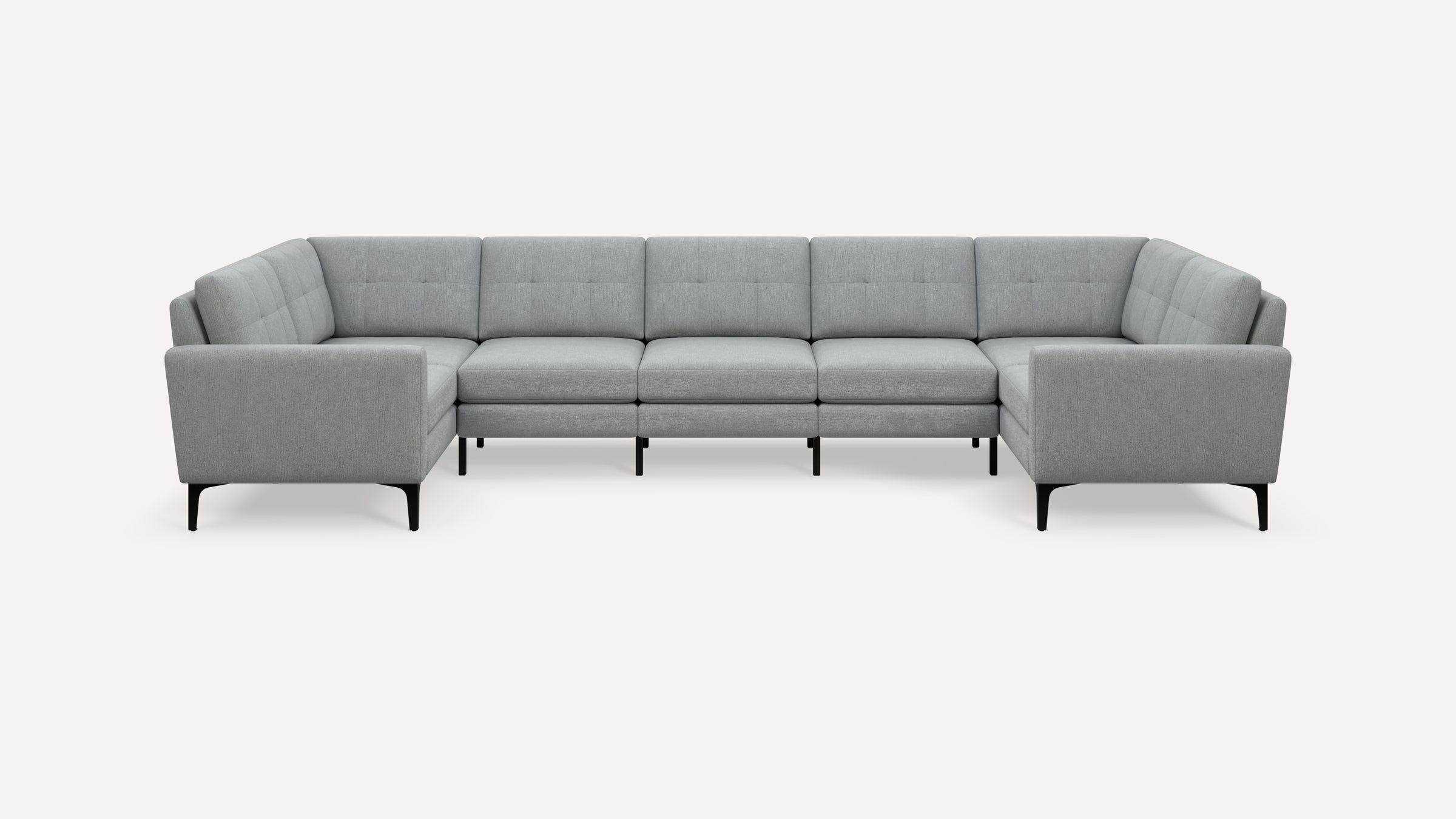 Nomad Plus 7-Seat U Sectional - Crushed Gravel - Performance Chenille / Black - Metal / Block Arm