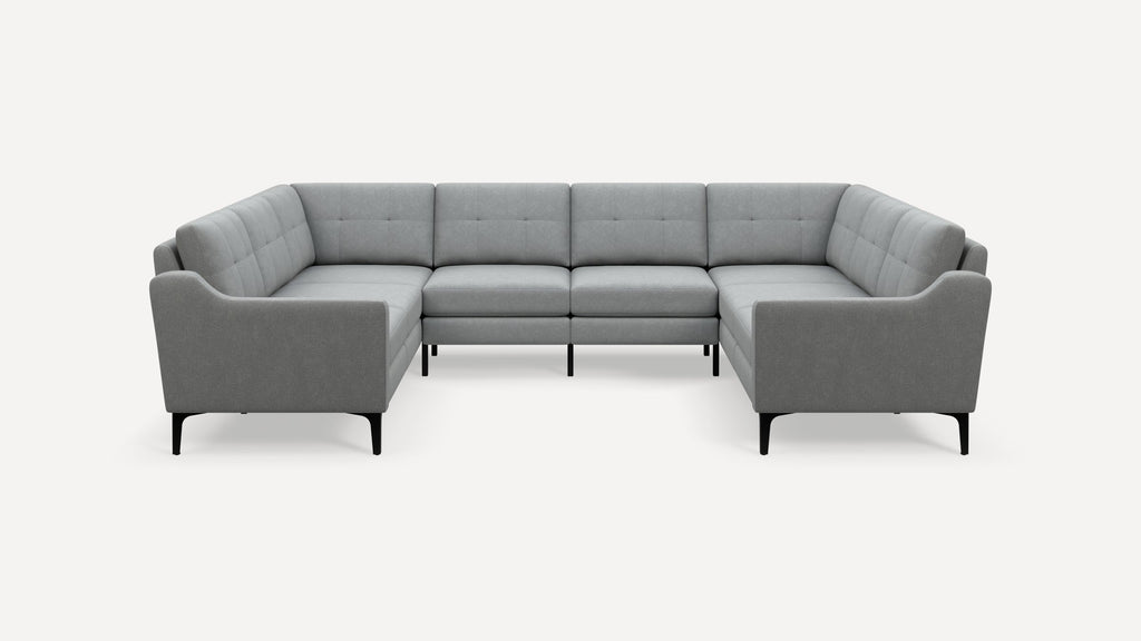 Nomad Plus 8-Seat U Sectional - Crushed Gravel - Performance Chenille / Black - Metal / Slope Arm