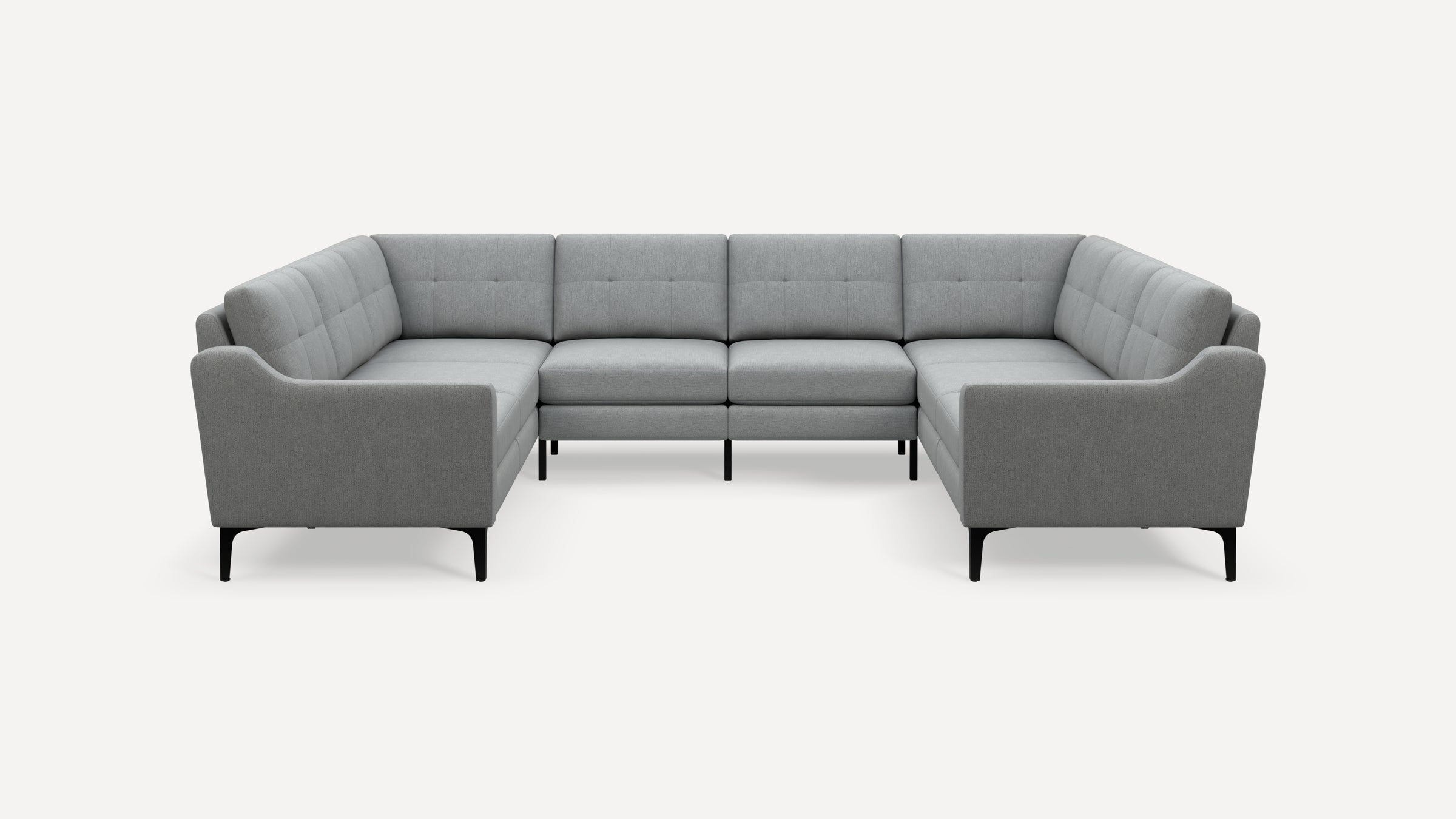 Nomad Plus 8-Seat U Sectional - Crushed Gravel - Performance Chenille / Black - Metal / Slope Arm