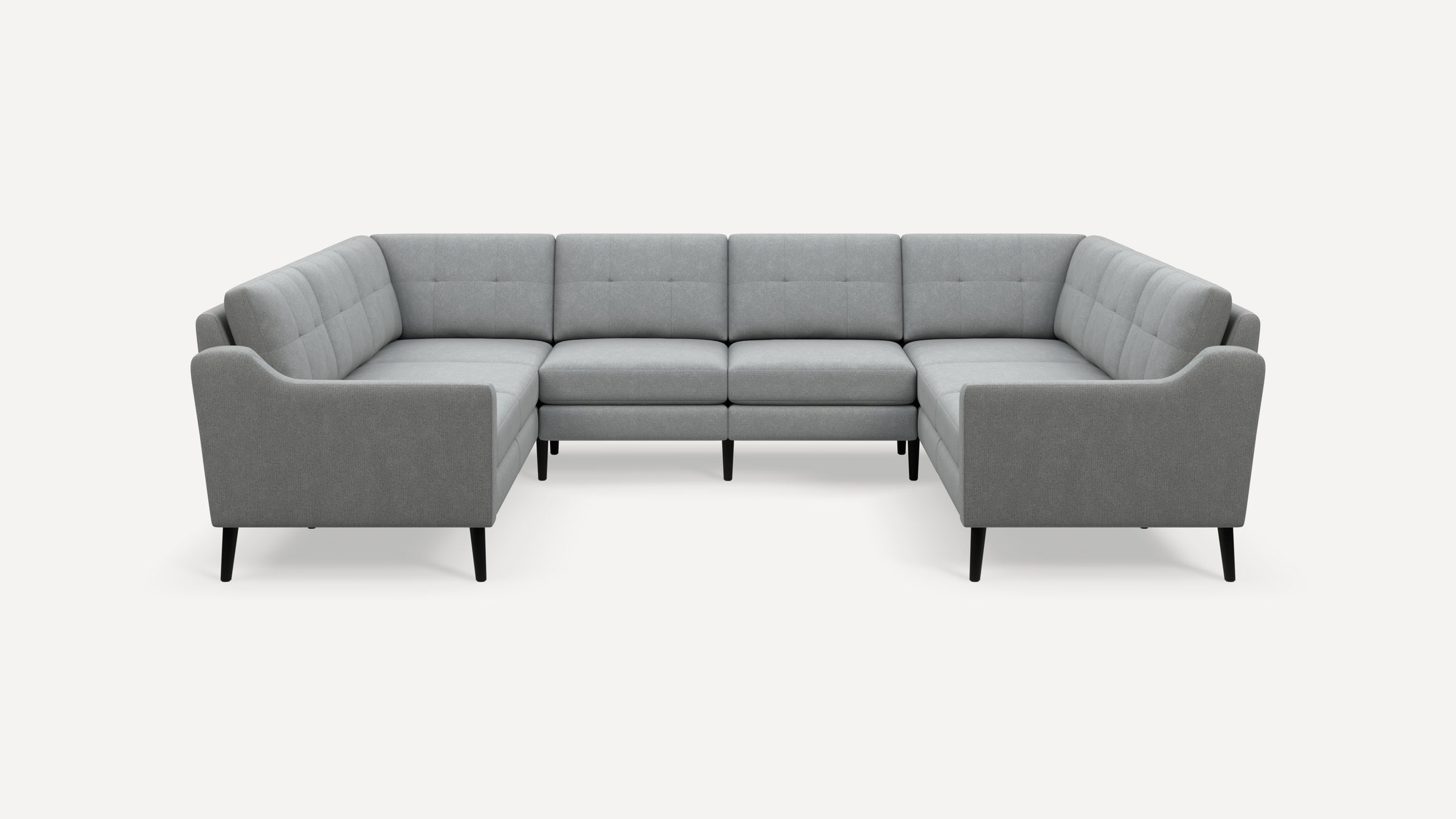 Nomad Plus 8-Seat U Sectional - Crushed Gravel - Performance Chenille / Ebony - Wood / Slope Arm