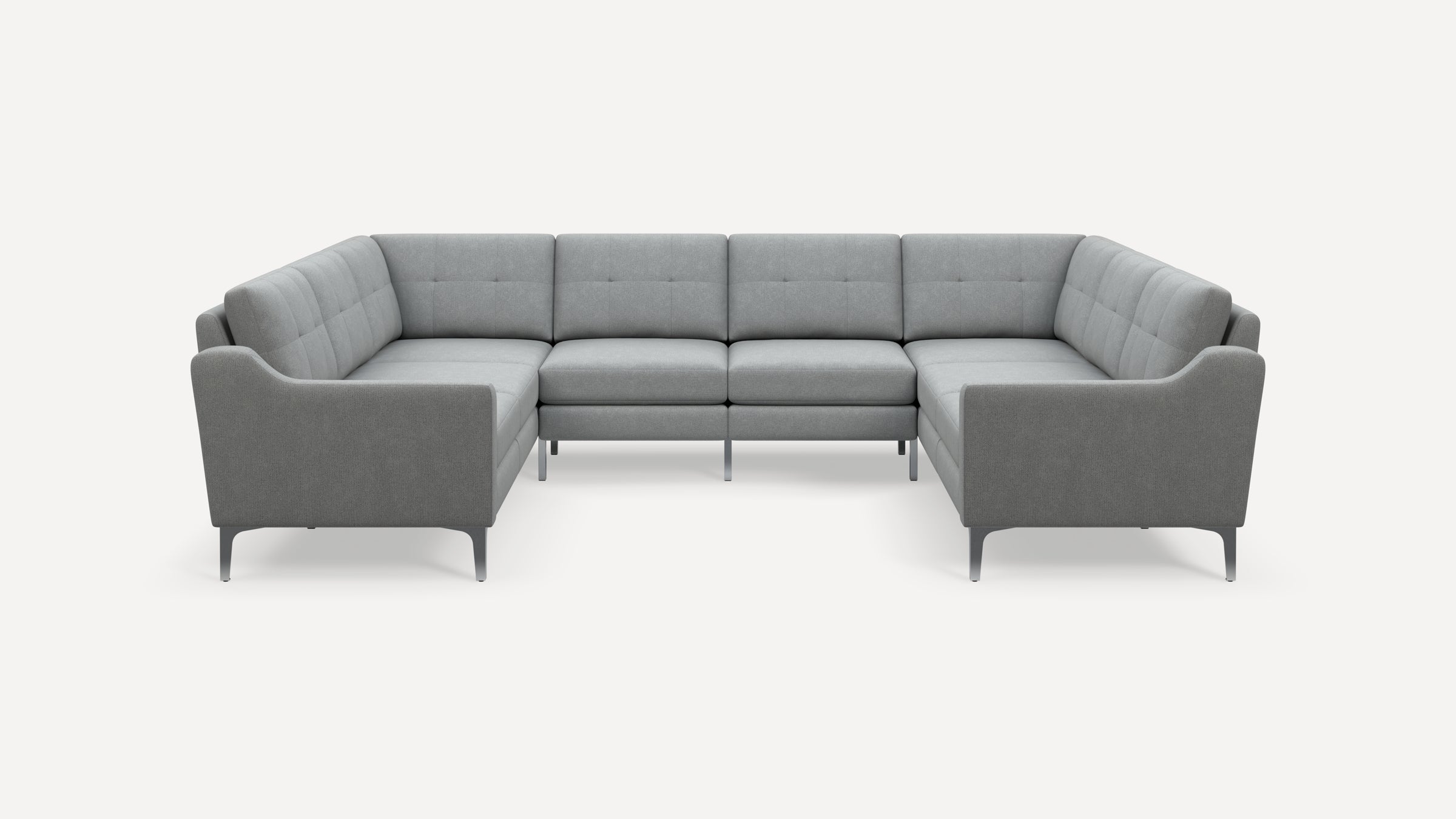Nomad Plus 8-Seat U Sectional - Crushed Gravel - Performance Chenille / Chrome - Metal / Slope Arm
