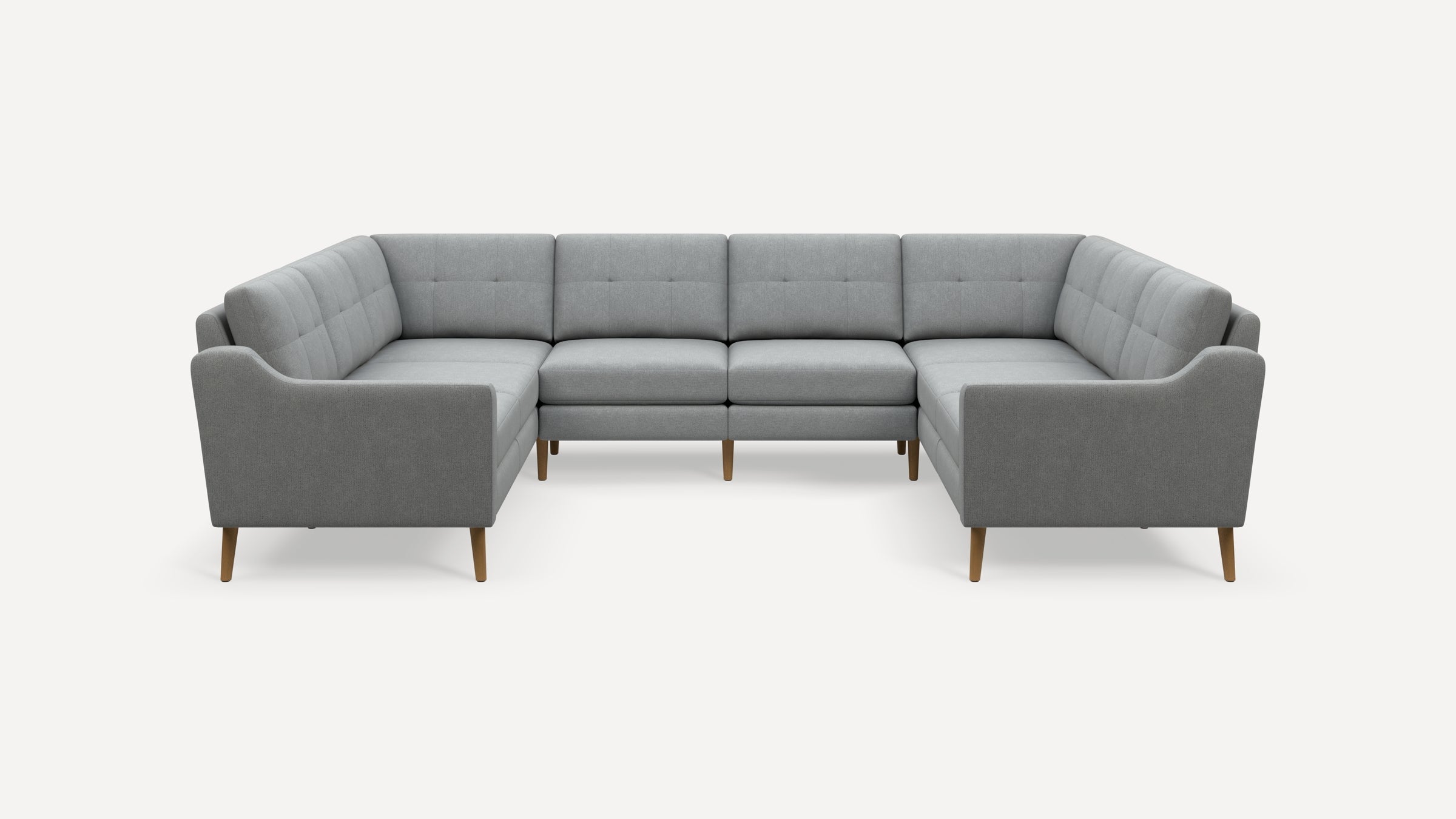 Nomad Plus 8-Seat U Sectional - Crushed Gravel - Performance Chenille / Oak - Wood / Slope Arm