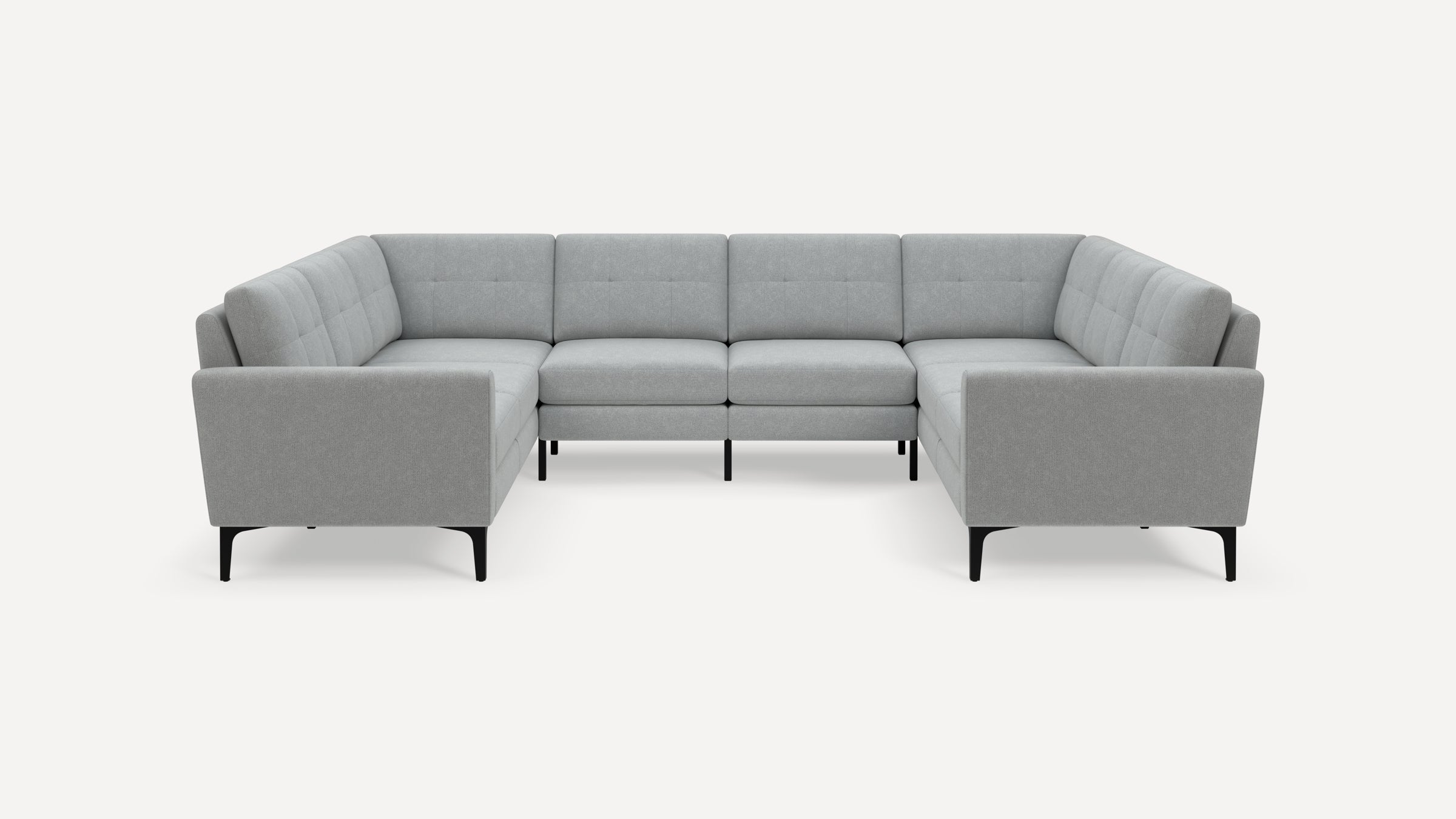 Nomad Plus 8-Seat U Sectional - Crushed Gravel - Performance Chenille / Black - Metal / Block Arm