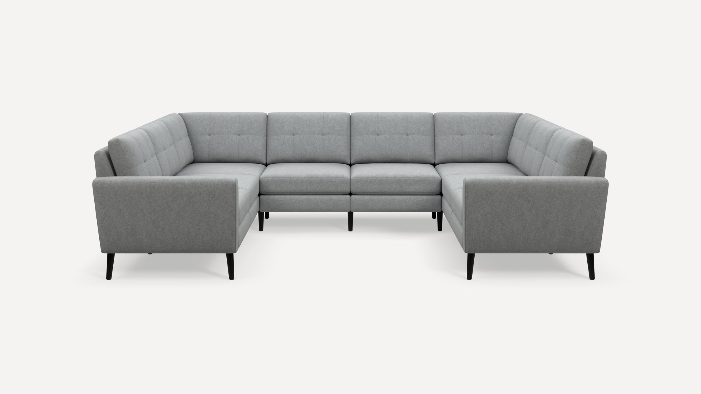 Nomad Plus 8-Seat U Sectional - Crushed Gravel - Performance Chenille / Ebony - Wood / Block Arm