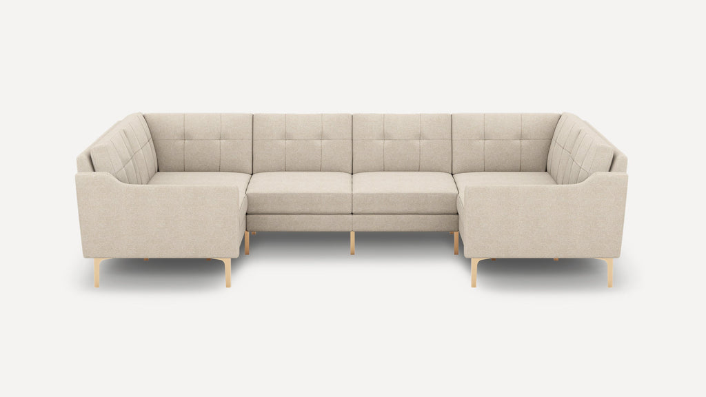 Nomad Plus 6-Seat U Sectional - Georgia Clay - Performance Chenille / Brass - Metal / Slope Arm