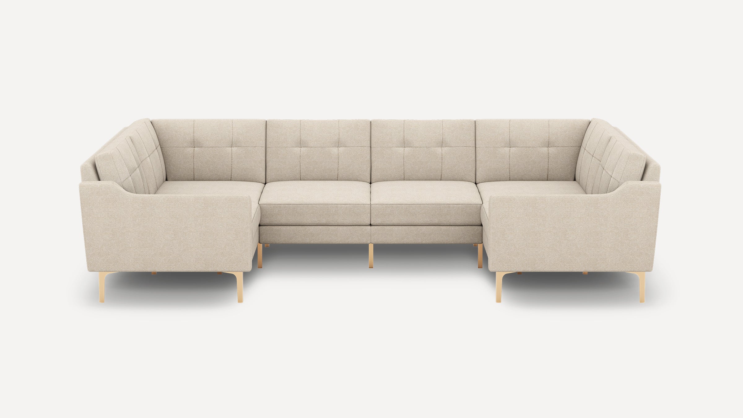 Nomad Plus 6-Seat U Sectional - Georgia Clay - Performance Chenille / Brass - Metal / Slope Arm