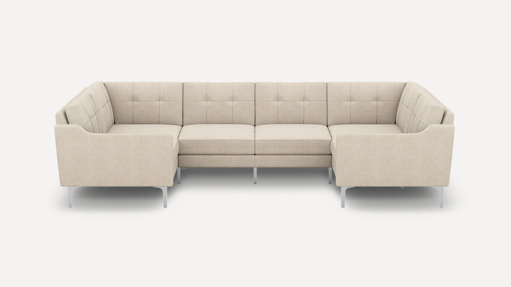 Nomad Plus 6-Seat U Sectional - Georgia Clay - Performance Chenille / Chrome - Metal / Slope Arm