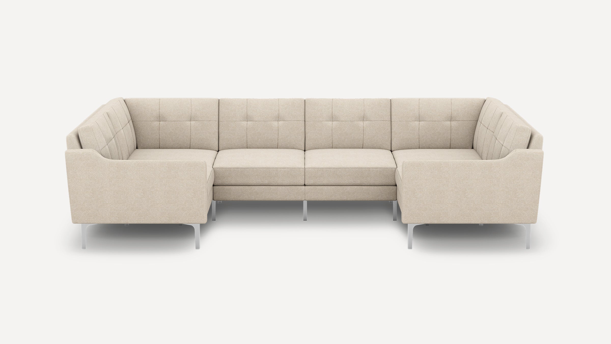 Nomad Plus 6-Seat U Sectional - Georgia Clay - Performance Chenille / Chrome - Metal / Slope Arm