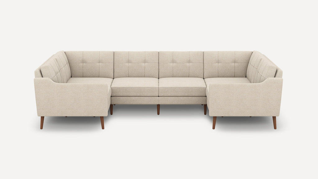 Nomad Plus 6-Seat U Sectional - Georgia Clay - Performance Chenille / Walnut - Wood / Slope Arm