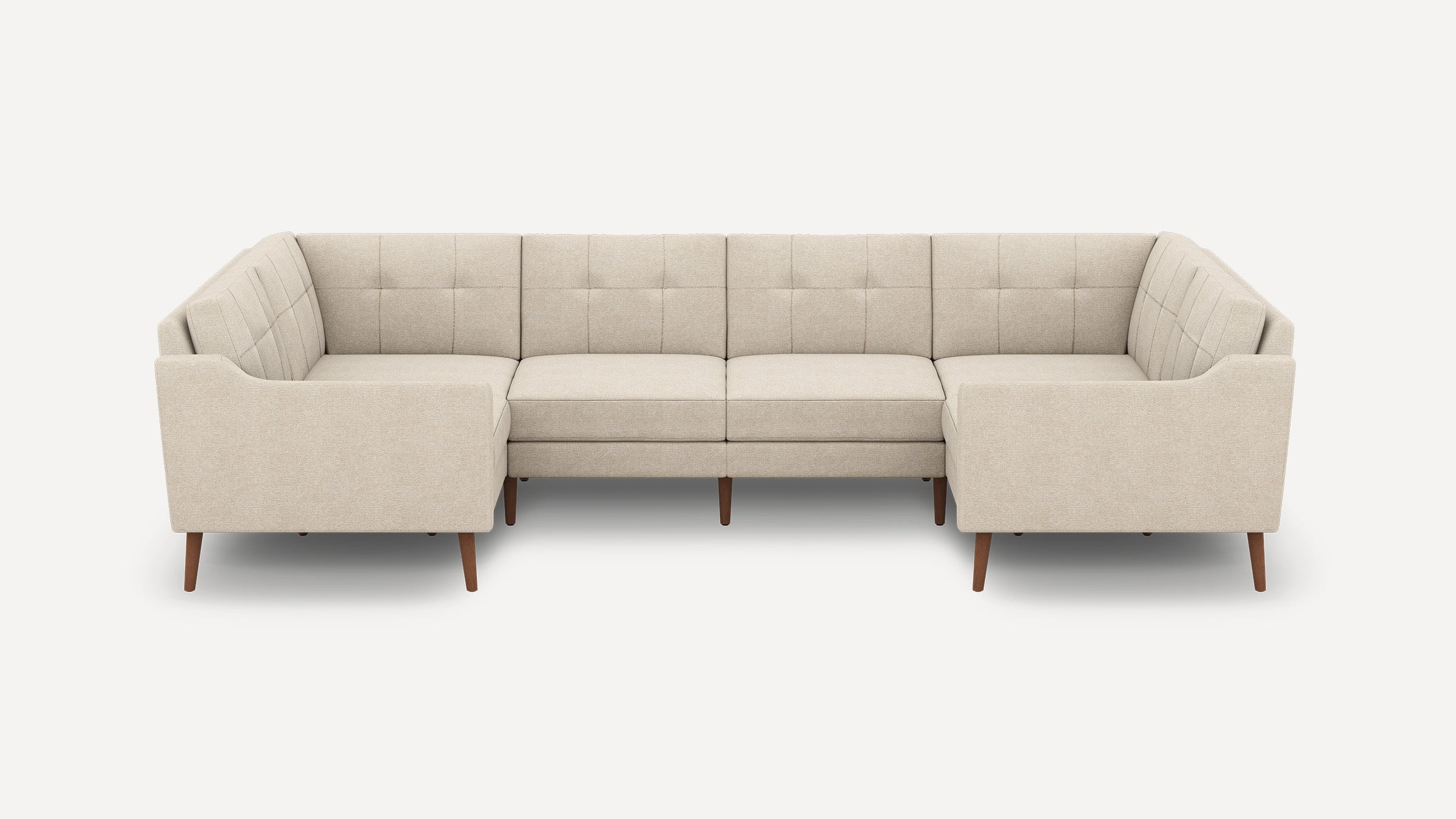 Nomad Plus 6-Seat U Sectional - Georgia Clay - Performance Chenille / Walnut - Wood / Slope Arm