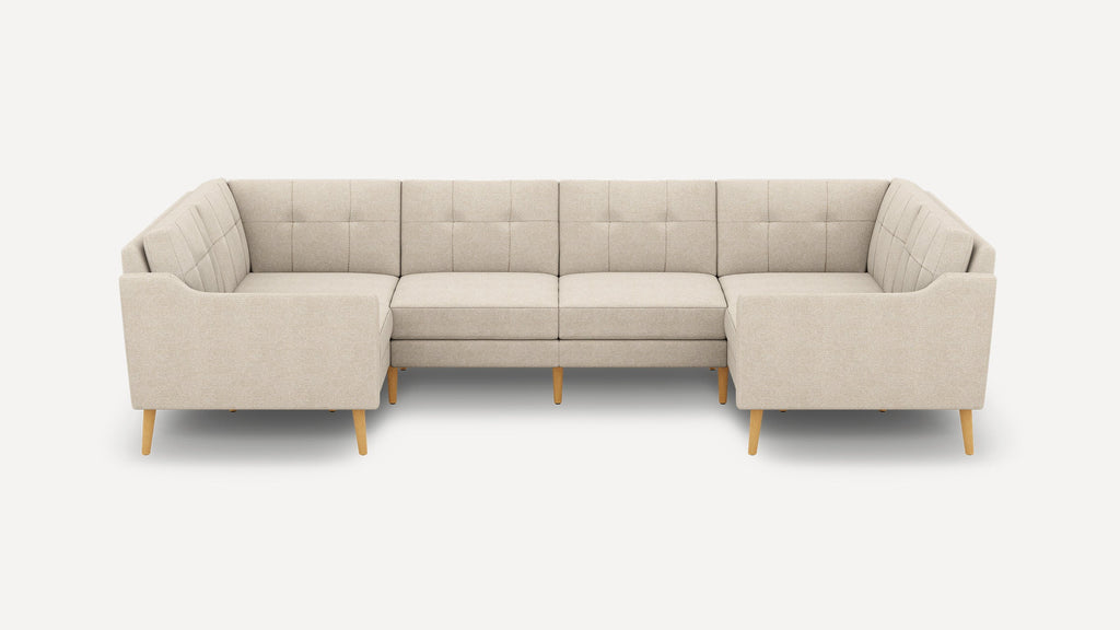 Nomad Plus 6-Seat U Sectional - Georgia Clay - Performance Chenille / Oak - Wood / Slope Arm