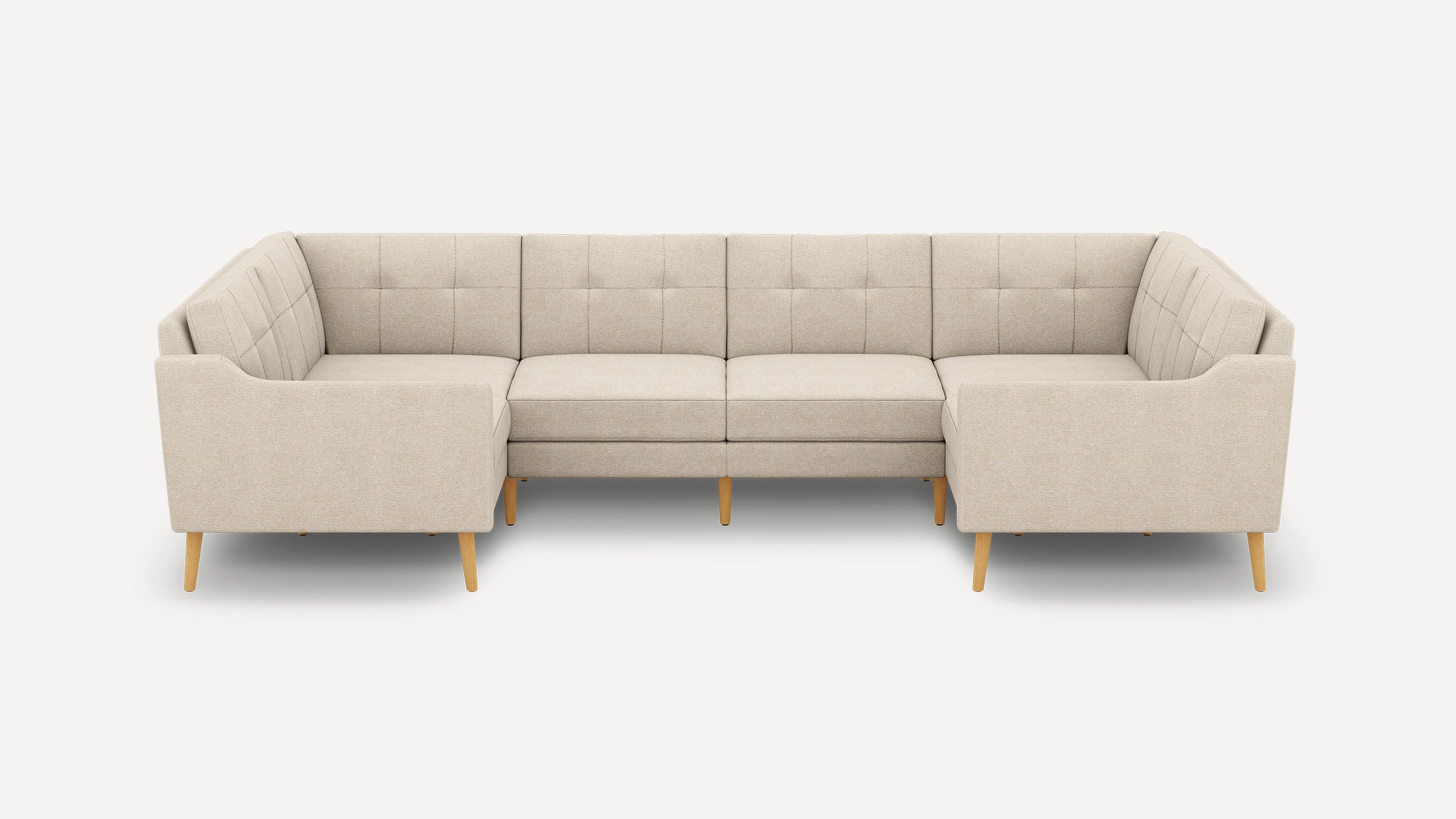 Nomad Plus 6-Seat U Sectional - Georgia Clay - Performance Chenille / Oak - Wood / Slope Arm