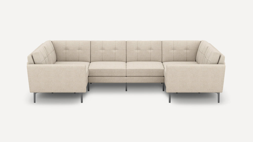 Nomad Plus 6-Seat U Sectional - Georgia Clay - Performance Chenille / Black - Metal / Block Arm