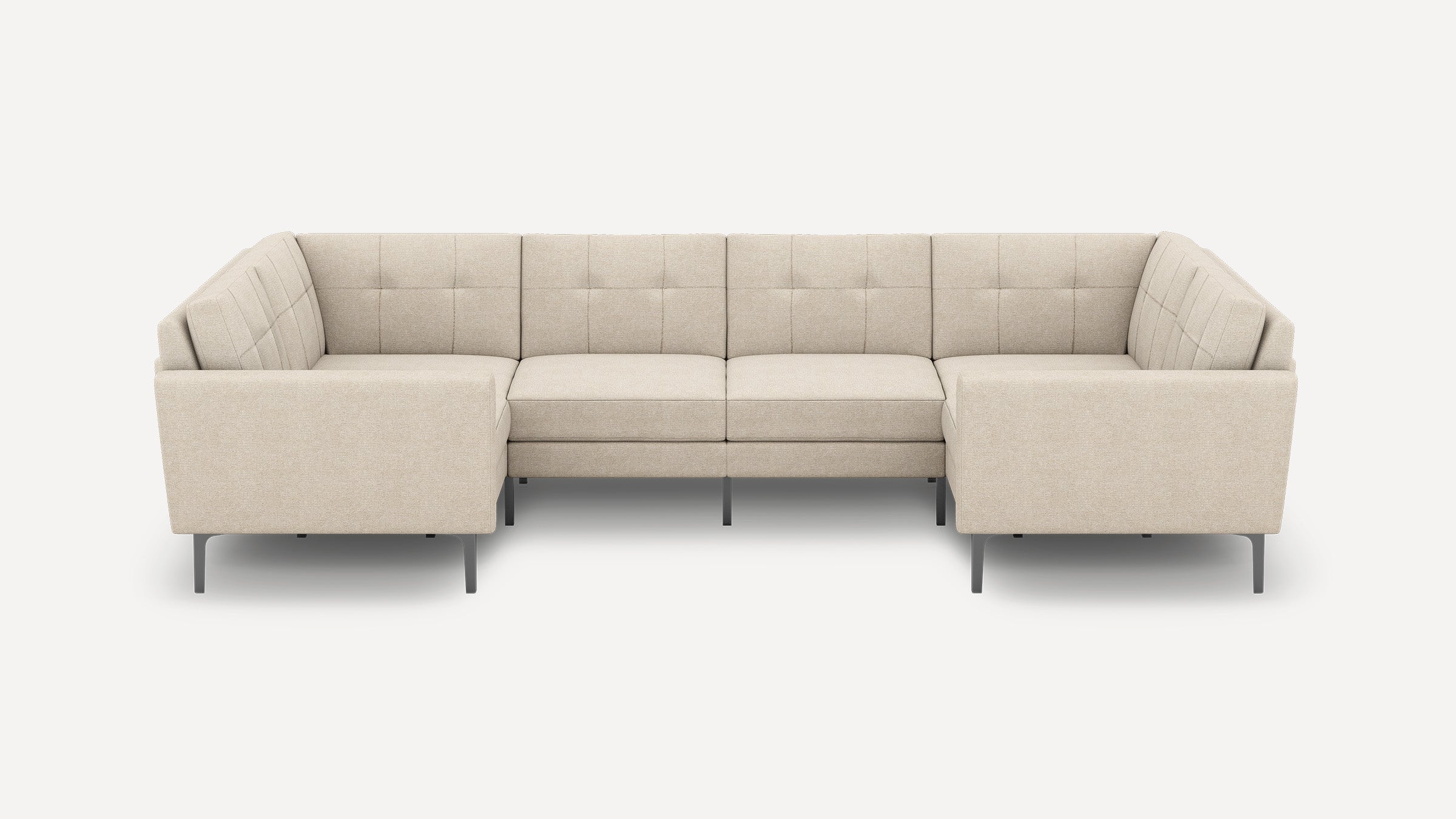 Nomad Plus 6-Seat U Sectional - Georgia Clay - Performance Chenille / Black - Metal / Block Arm