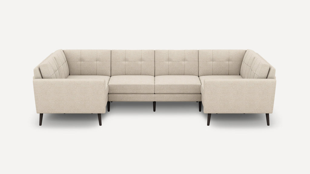 Nomad Plus 6-Seat U Sectional - Georgia Clay - Performance Chenille / Ebony - Wood / Block Arm
