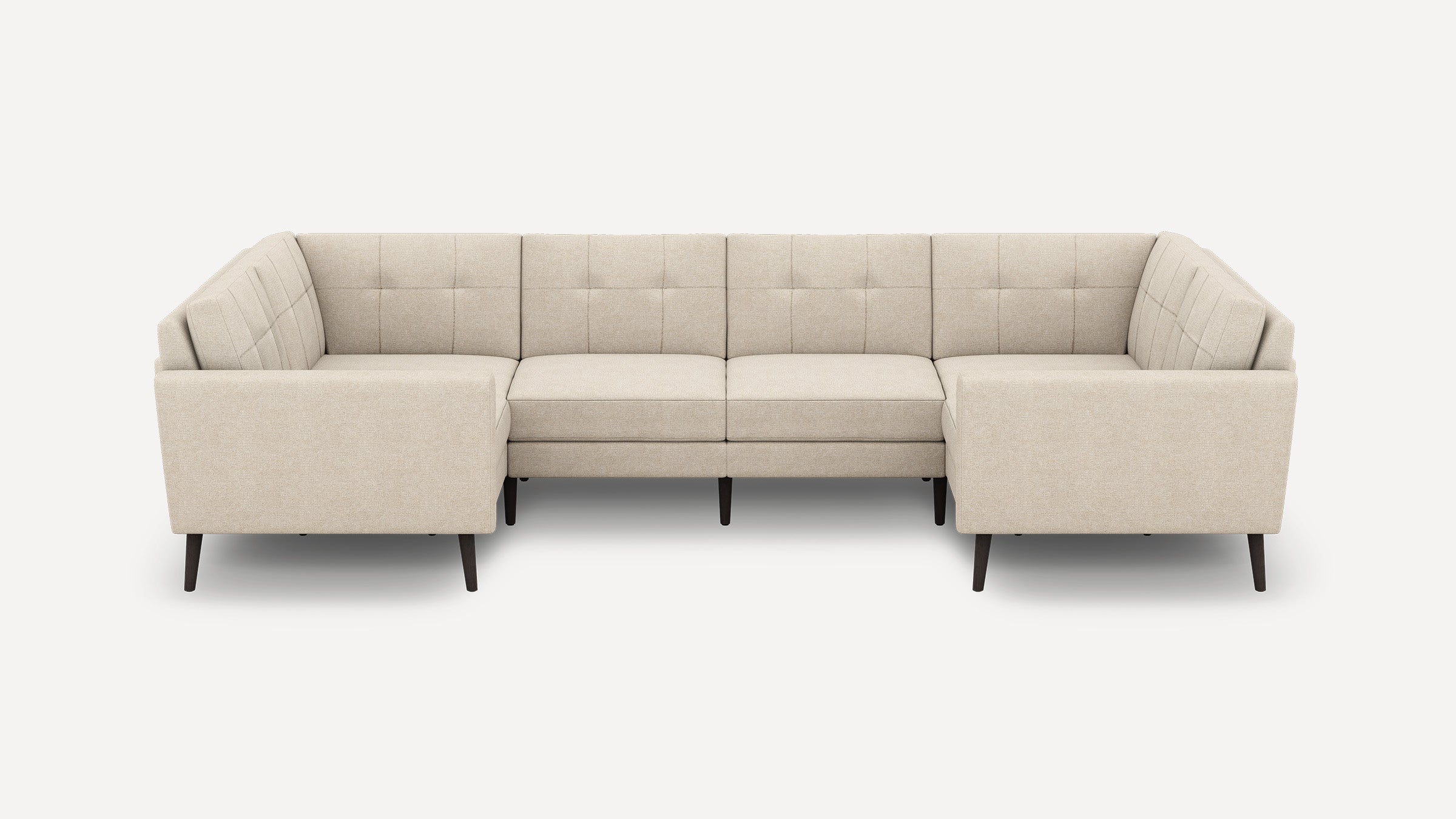 Nomad Plus 6-Seat U Sectional - Georgia Clay - Performance Chenille / Ebony - Wood / Block Arm