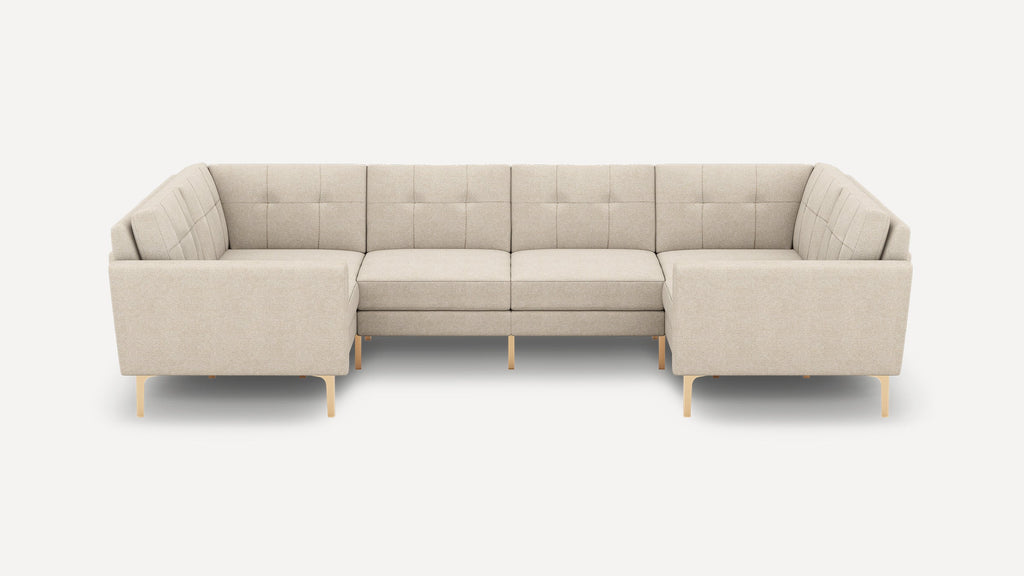 Nomad Plus 6-Seat U Sectional - Georgia Clay - Performance Chenille / Brass - Metal / Block Arm