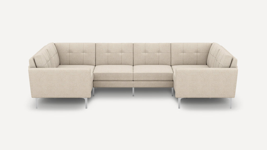 Nomad Plus 6-Seat U Sectional - Georgia Clay - Performance Chenille / Chrome - Metal / Block Arm