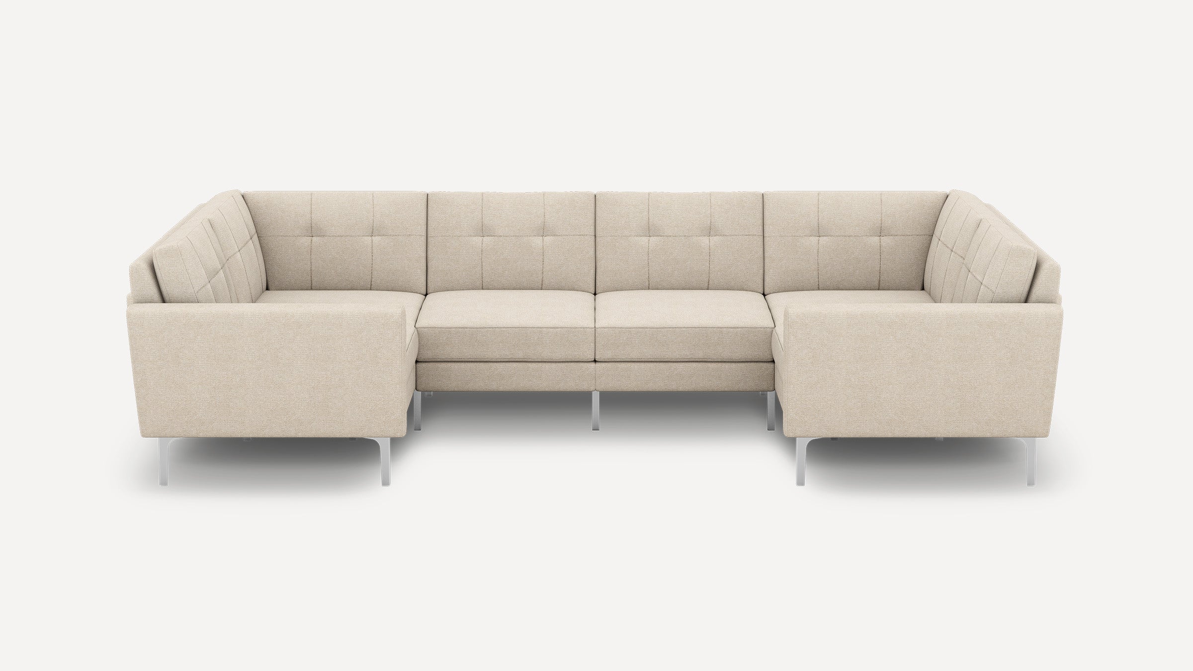 Nomad Plus 6-Seat U Sectional - Georgia Clay - Performance Chenille / Chrome - Metal / Block Arm