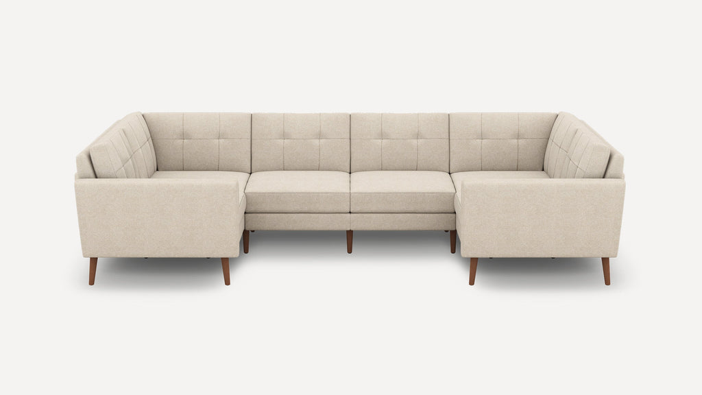 Nomad Plus 6-Seat U Sectional - Georgia Clay - Performance Chenille / Walnut - Wood / Block Arm