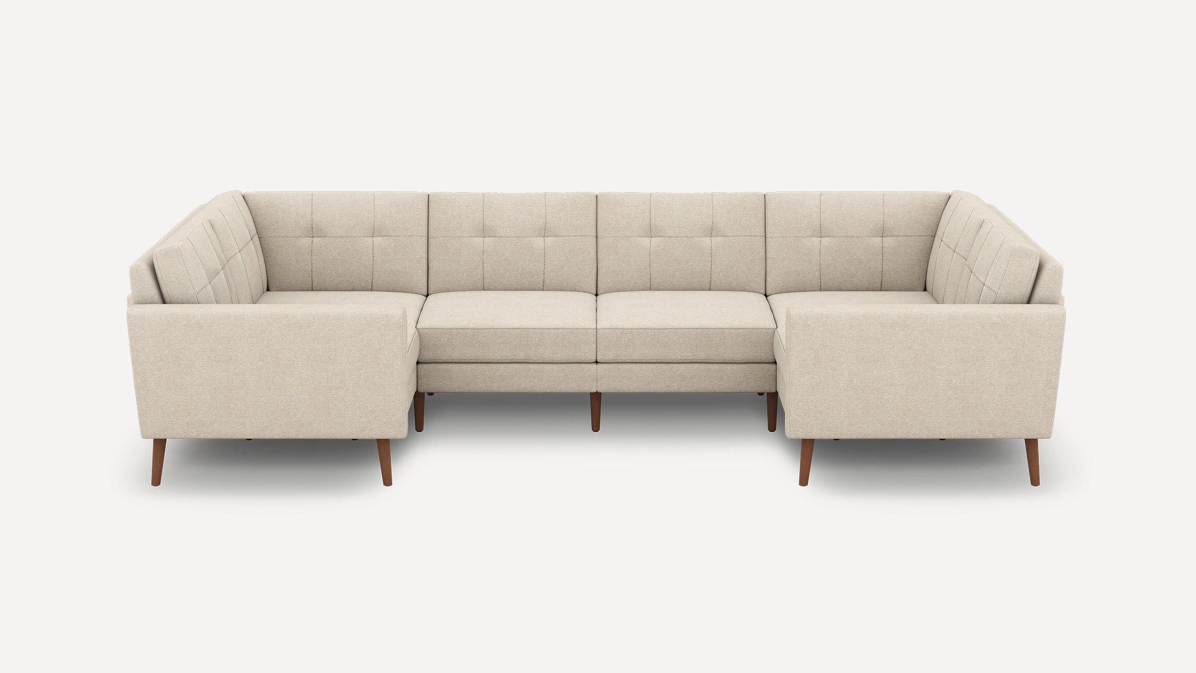 Nomad Plus 6-Seat U Sectional - Georgia Clay - Performance Chenille / Walnut - Wood / Block Arm