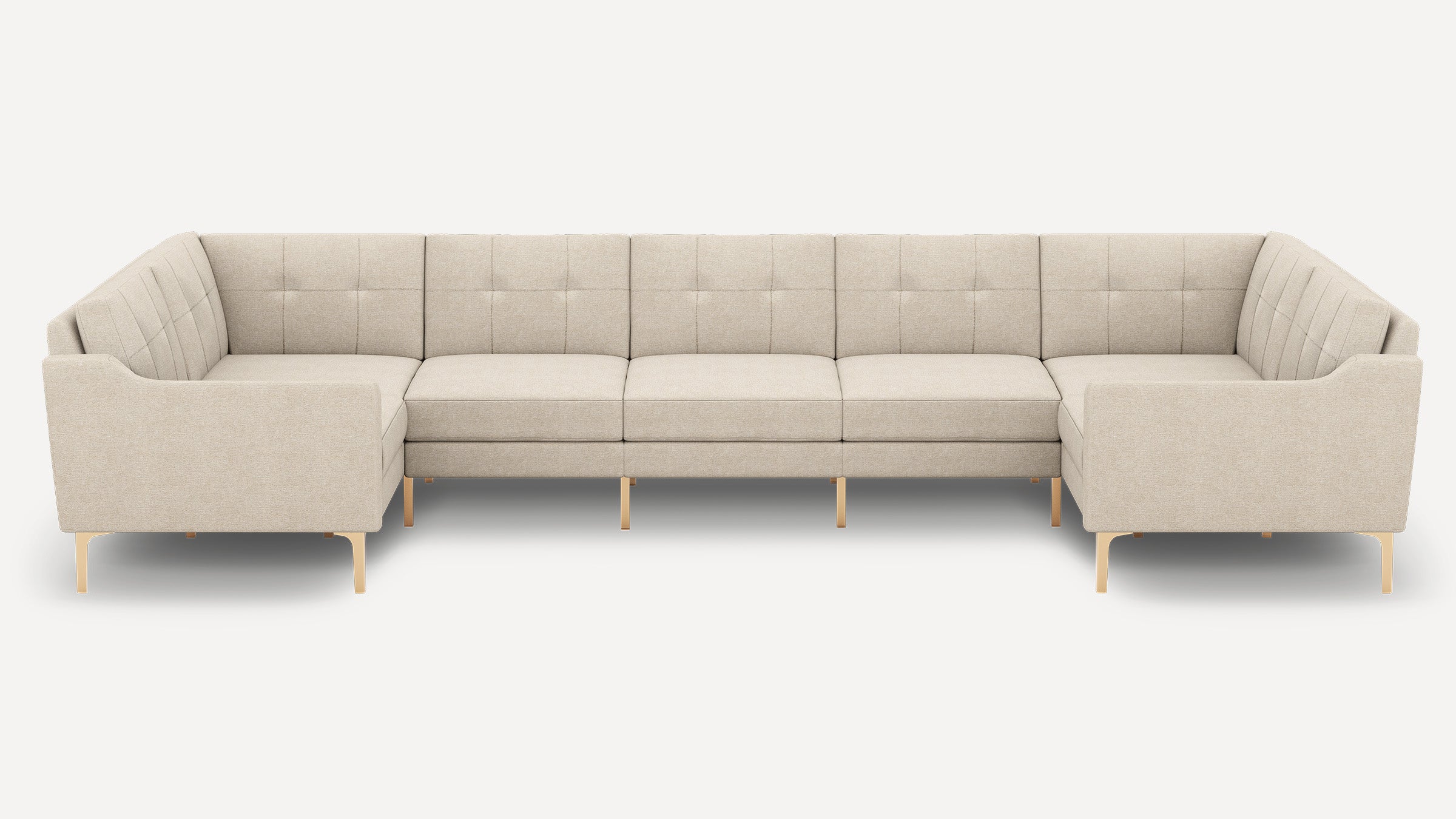 Nomad Plus 7-Seat U Sectional - Georgia Clay - Performance Chenille / Brass - Metal / Slope Arm