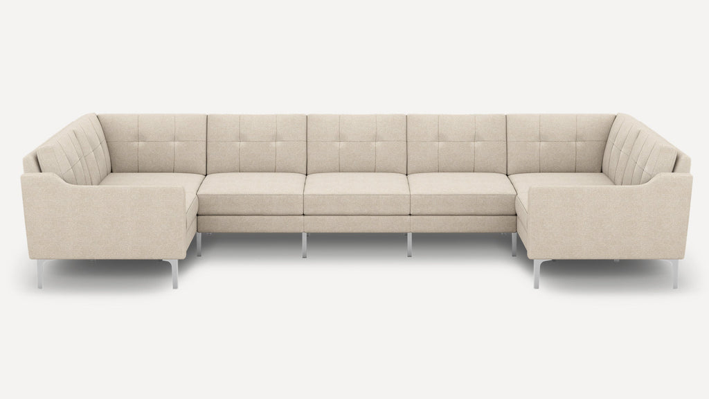 Nomad Plus 7-Seat U Sectional - Georgia Clay - Performance Chenille / Chrome - Metal / Slope Arm