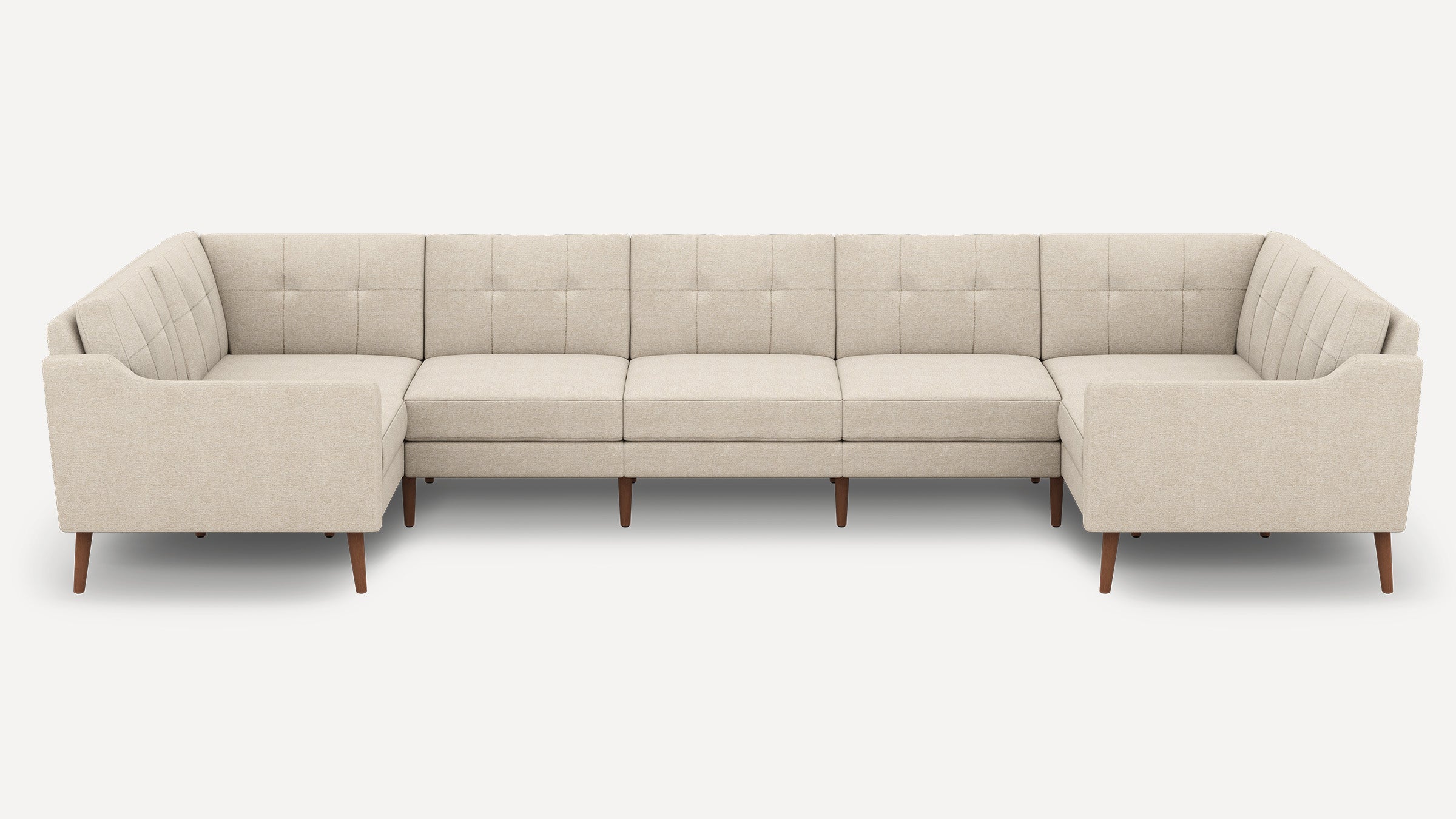 Nomad Plus 7-Seat U Sectional - Georgia Clay - Performance Chenille / Walnut - Wood / Slope Arm