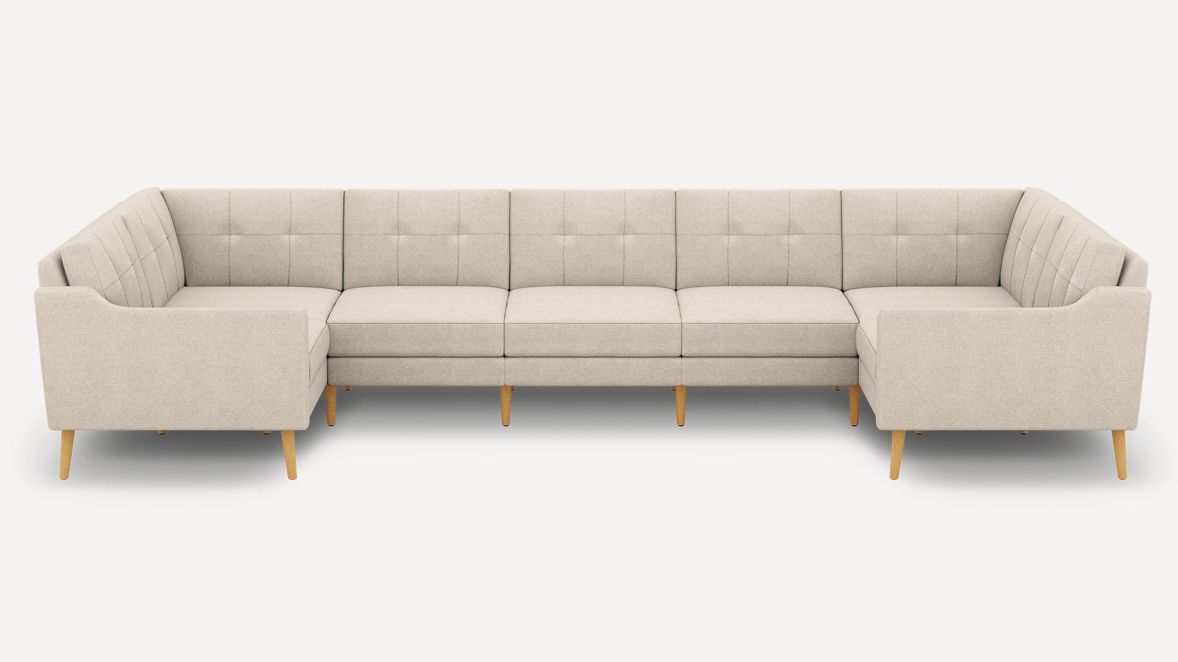 Nomad Plus 7-Seat U Sectional - Georgia Clay - Performance Chenille / Oak - Wood / Slope Arm