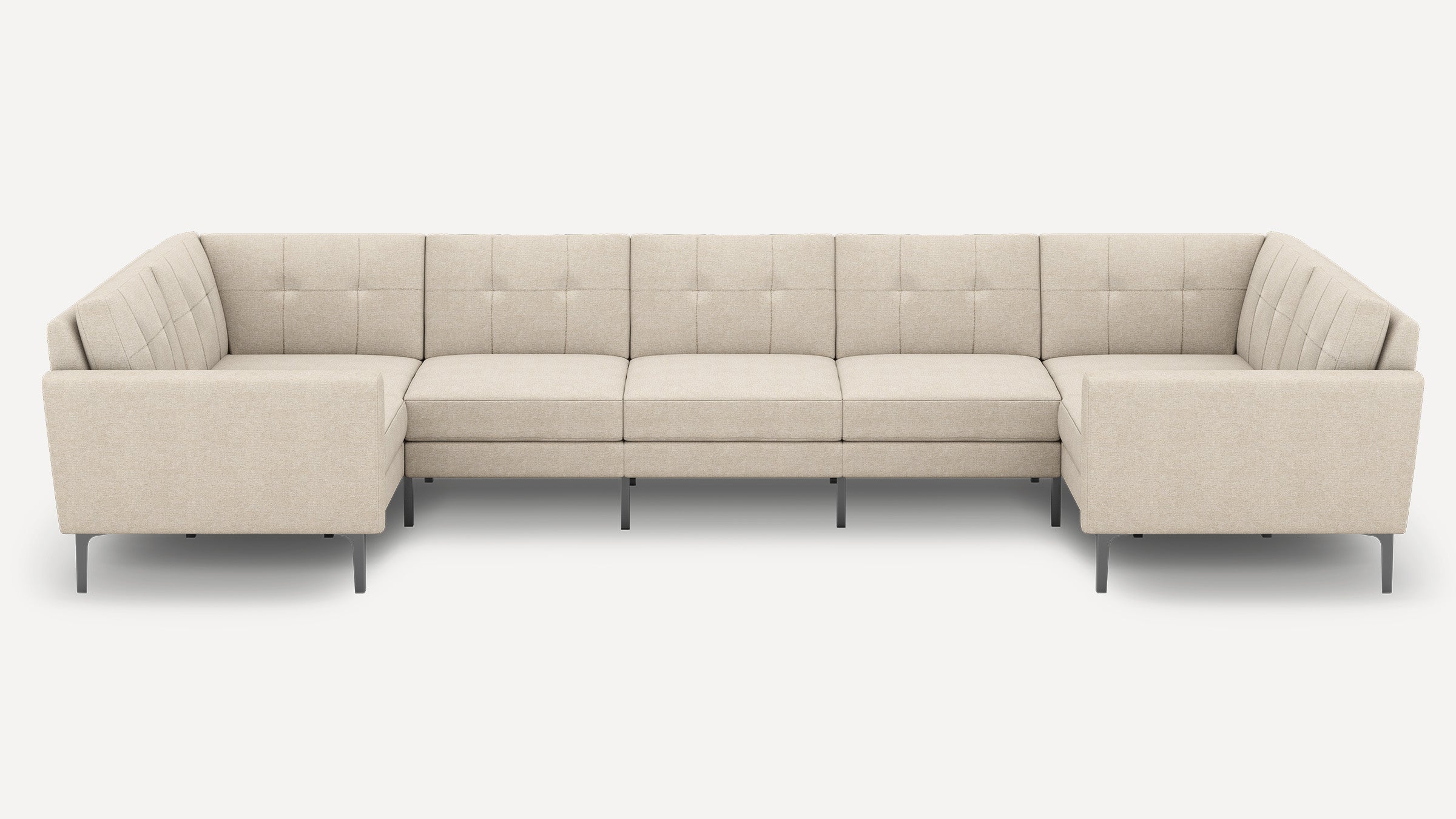 Nomad Plus 7-Seat U Sectional - Georgia Clay - Performance Chenille / Black - Metal / Block Arm