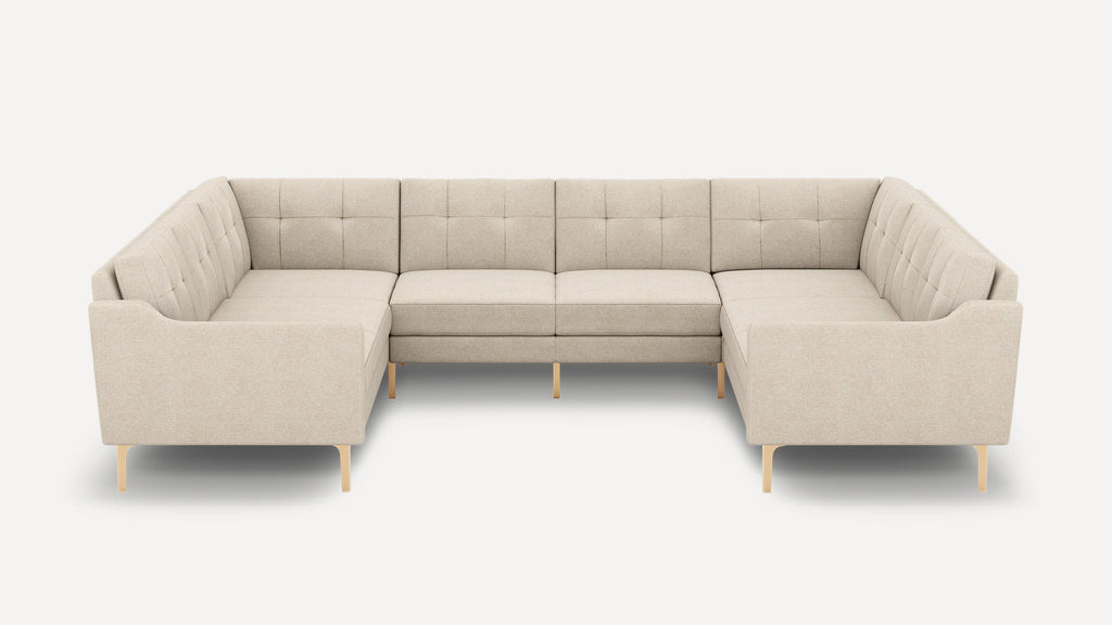 Nomad Plus 8-Seat U Sectional - Georgia Clay - Performance Chenille / Brass - Metal / Slope Arm