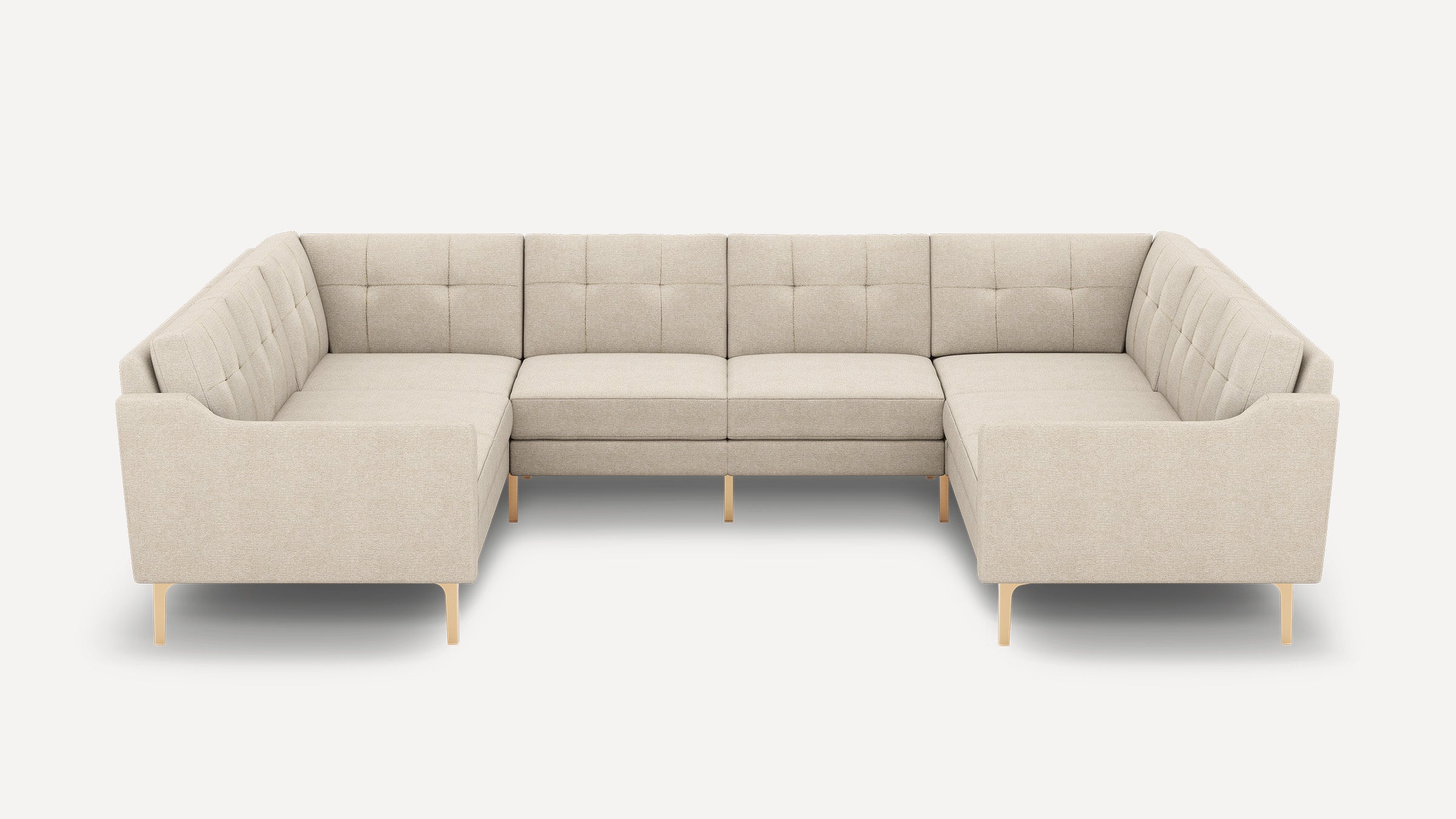 Nomad Plus 8-Seat U Sectional - Georgia Clay - Performance Chenille / Brass - Metal / Slope Arm