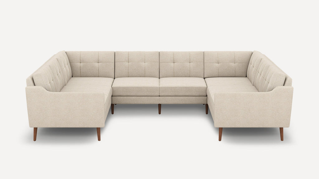 Nomad Plus 8-Seat U Sectional - Georgia Clay - Performance Chenille / Walnut - Wood / Slope Arm