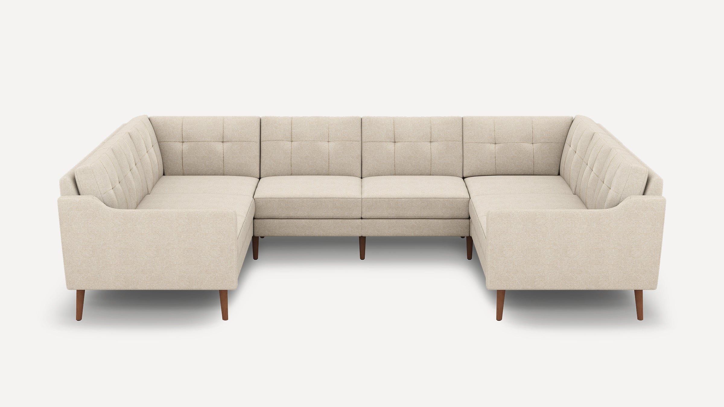 Nomad Plus 8-Seat U Sectional - Georgia Clay - Performance Chenille / Walnut - Wood / Slope Arm