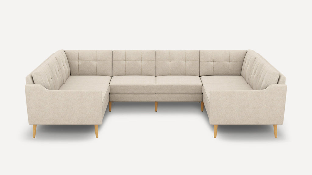 Nomad Plus 8-Seat U Sectional - Georgia Clay - Performance Chenille / Oak - Wood / Slope Arm