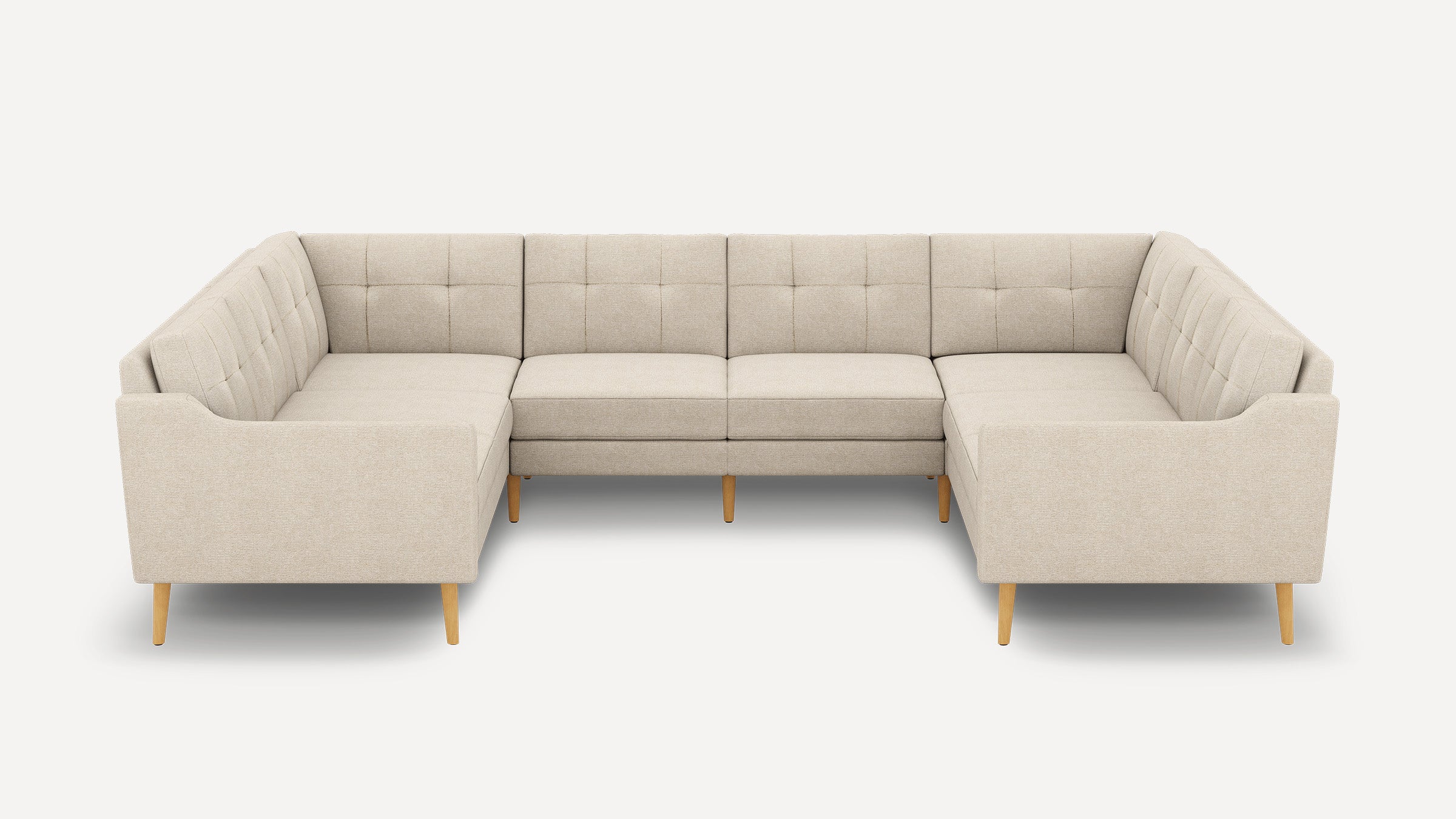 Nomad Plus 8-Seat U Sectional - Georgia Clay - Performance Chenille / Oak - Wood / Slope Arm