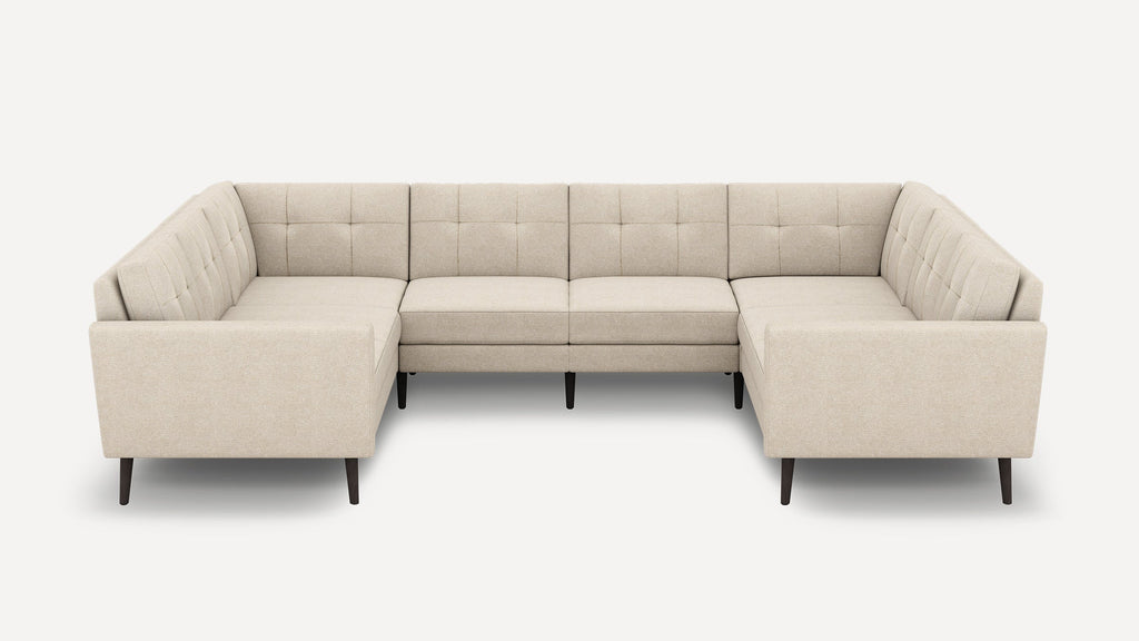 Nomad Plus 8-Seat U Sectional - Georgia Clay - Performance Chenille / Ebony - Wood / Block Arm