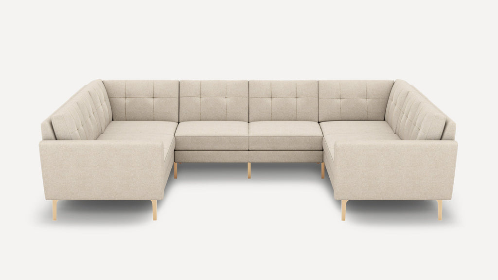 Nomad Plus 8-Seat U Sectional - Georgia Clay - Performance Chenille / Brass - Metal / Block Arm