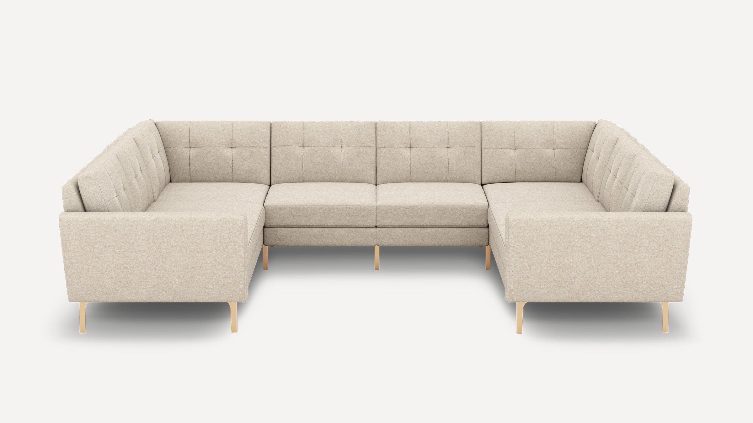 Nomad Plus 8-Seat U Sectional - Georgia Clay - Performance Chenille / Brass - Metal / Block Arm