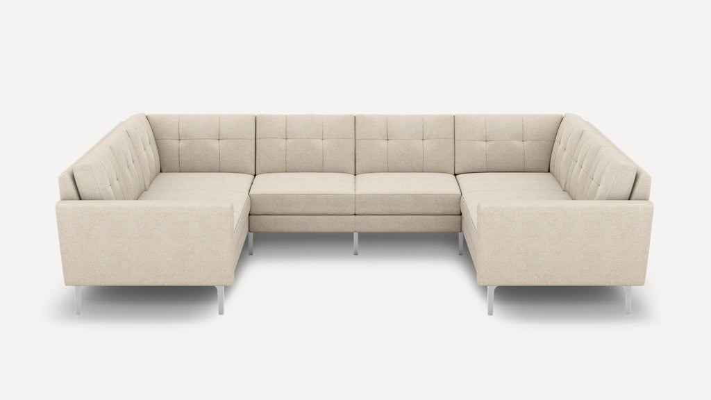 Nomad Plus 8-Seat U Sectional - Georgia Clay - Performance Chenille / Chrome - Metal / Block Arm