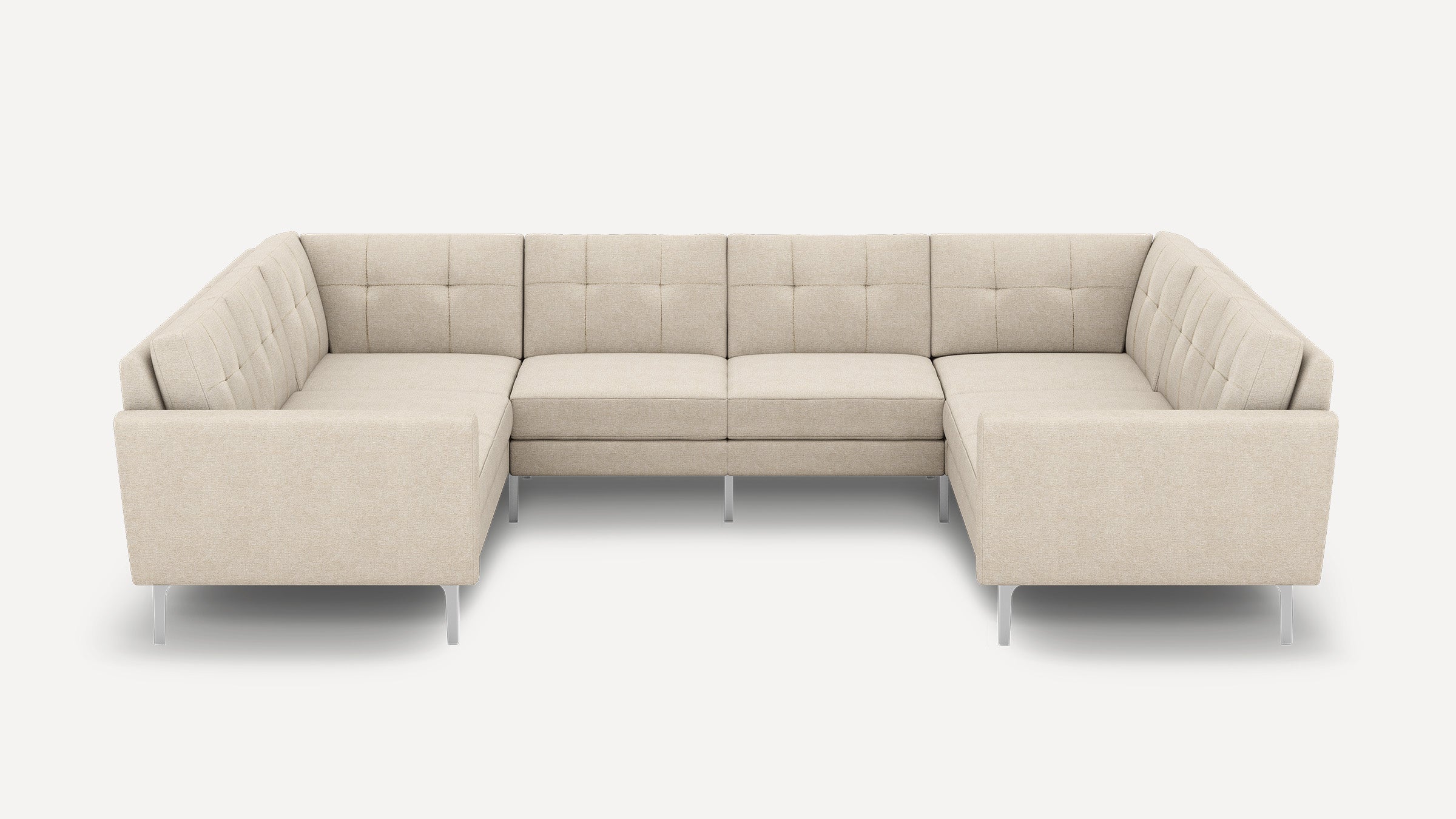 Nomad Plus 8-Seat U Sectional - Georgia Clay - Performance Chenille / Chrome - Metal / Block Arm