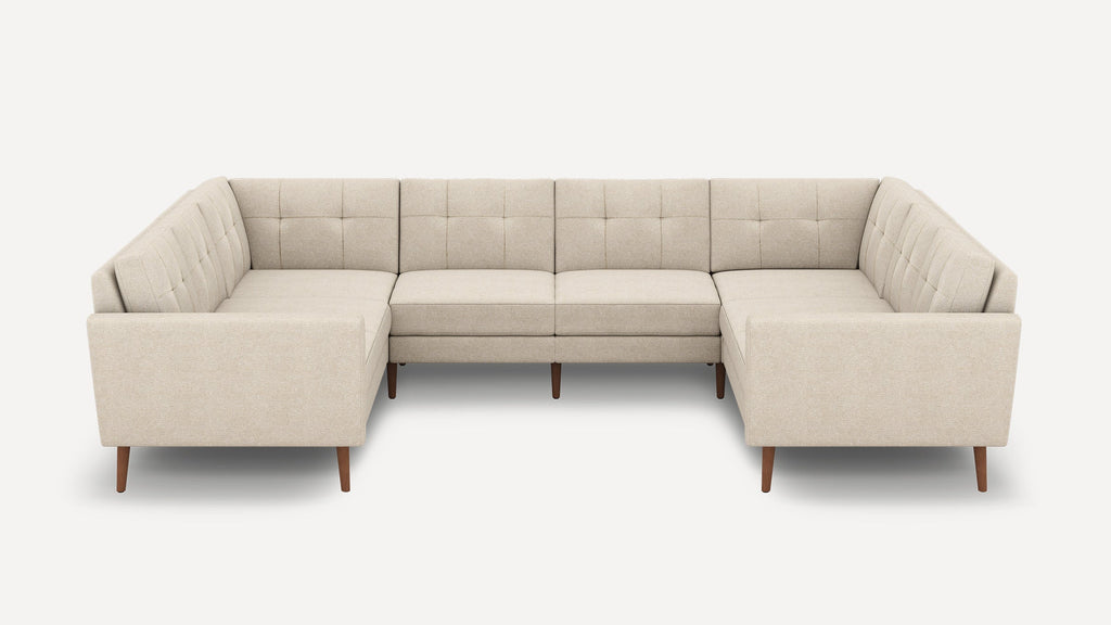 Nomad Plus 8-Seat U Sectional - Georgia Clay - Performance Chenille / Walnut - Wood / Block Arm